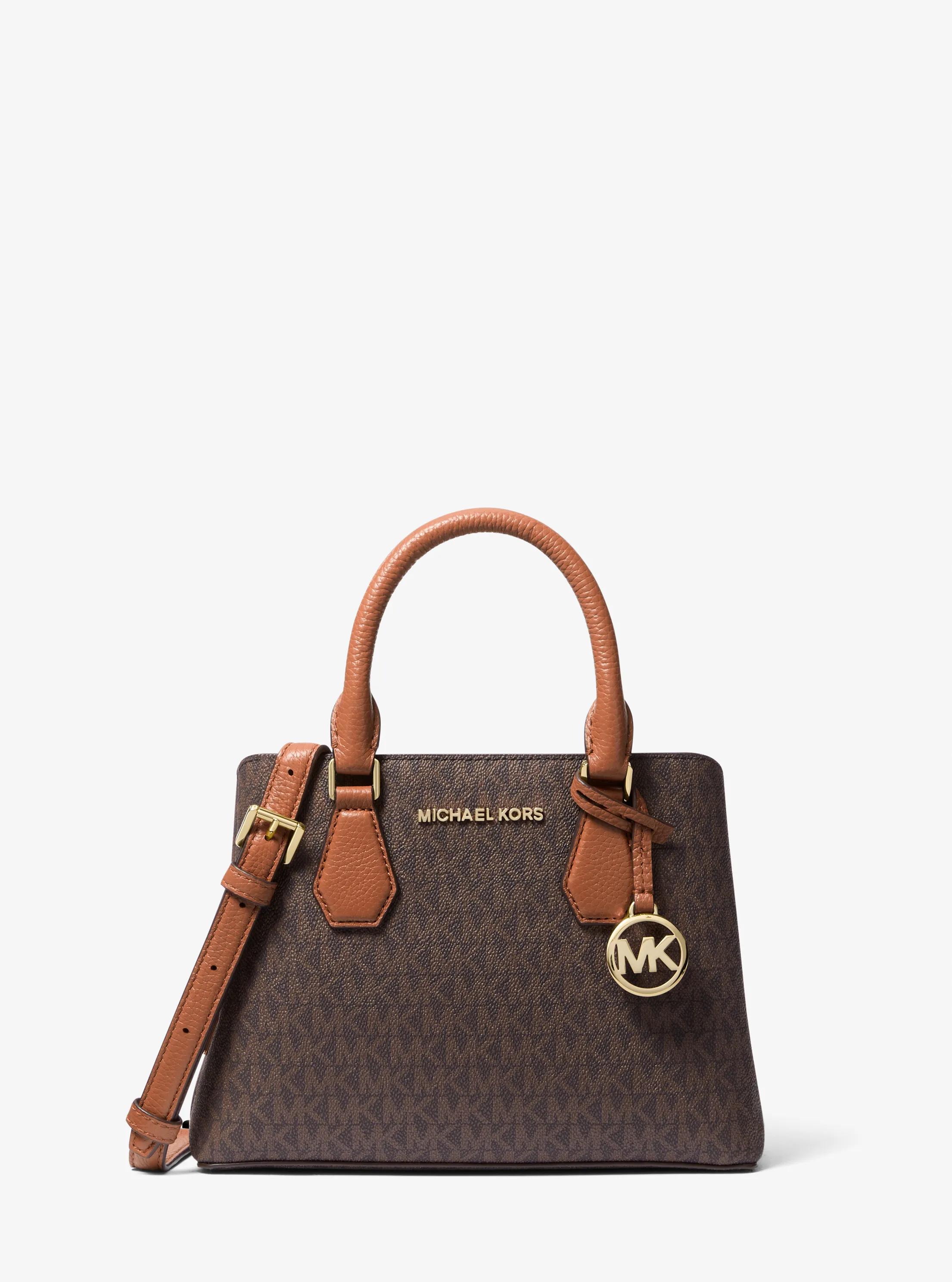Petit sac Camille en cuir avec logo in MARRON | Michael Kors