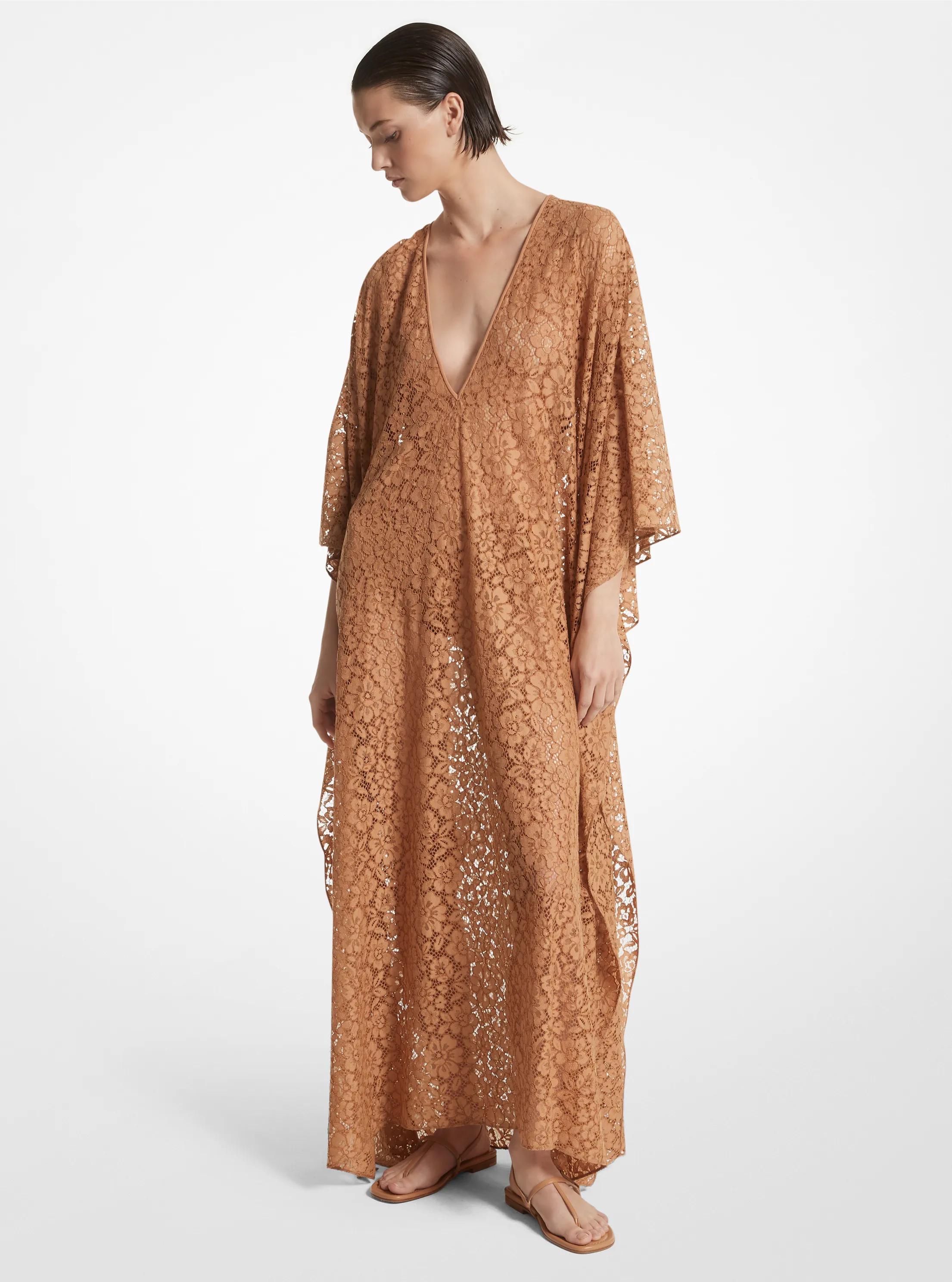 Floral Lace Caftan in SUNTAN | Michael Kors