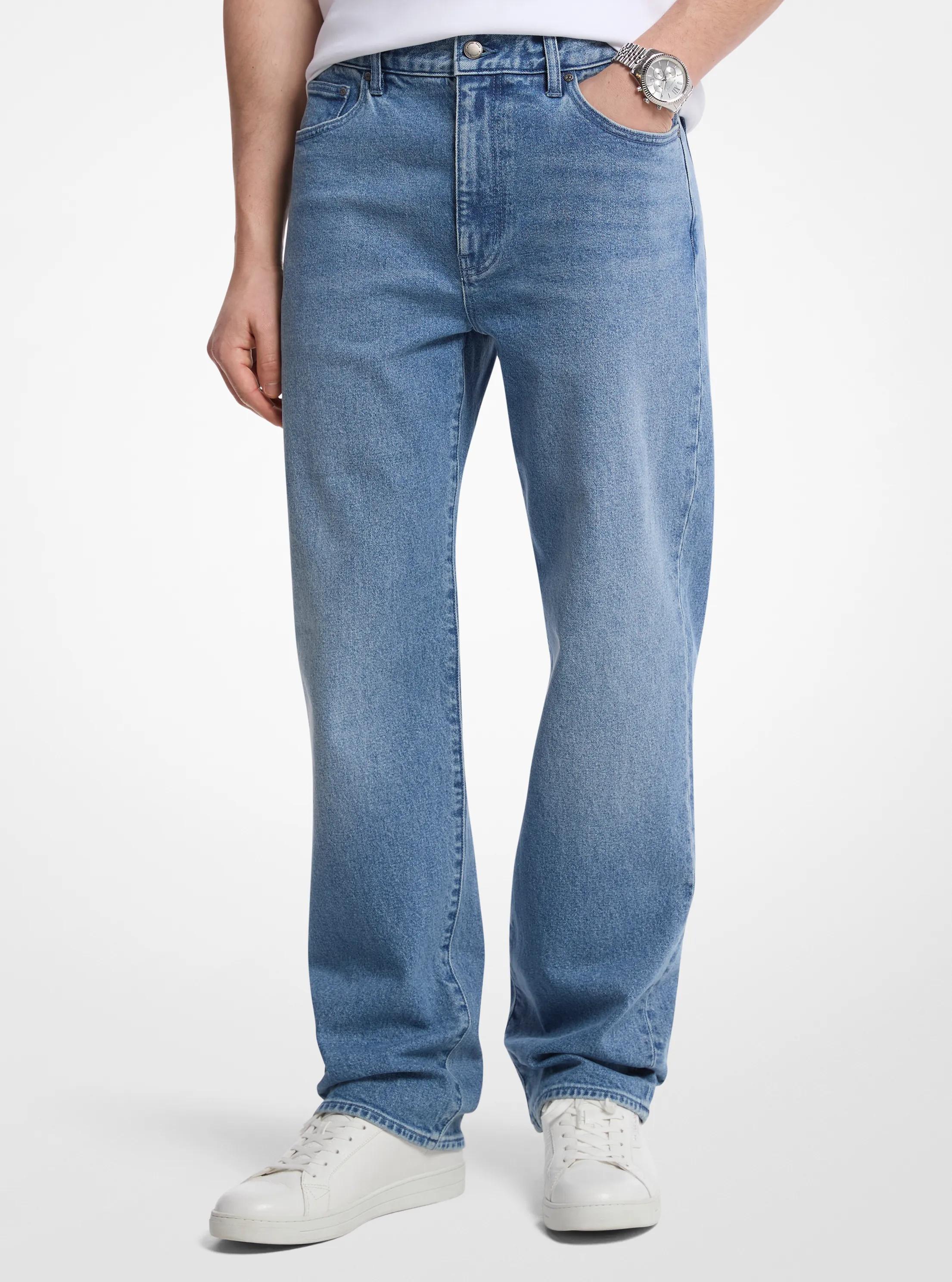 Finn Straight-Fit Denim Jeans in ANGEL BLUE WASH | Michael Kors