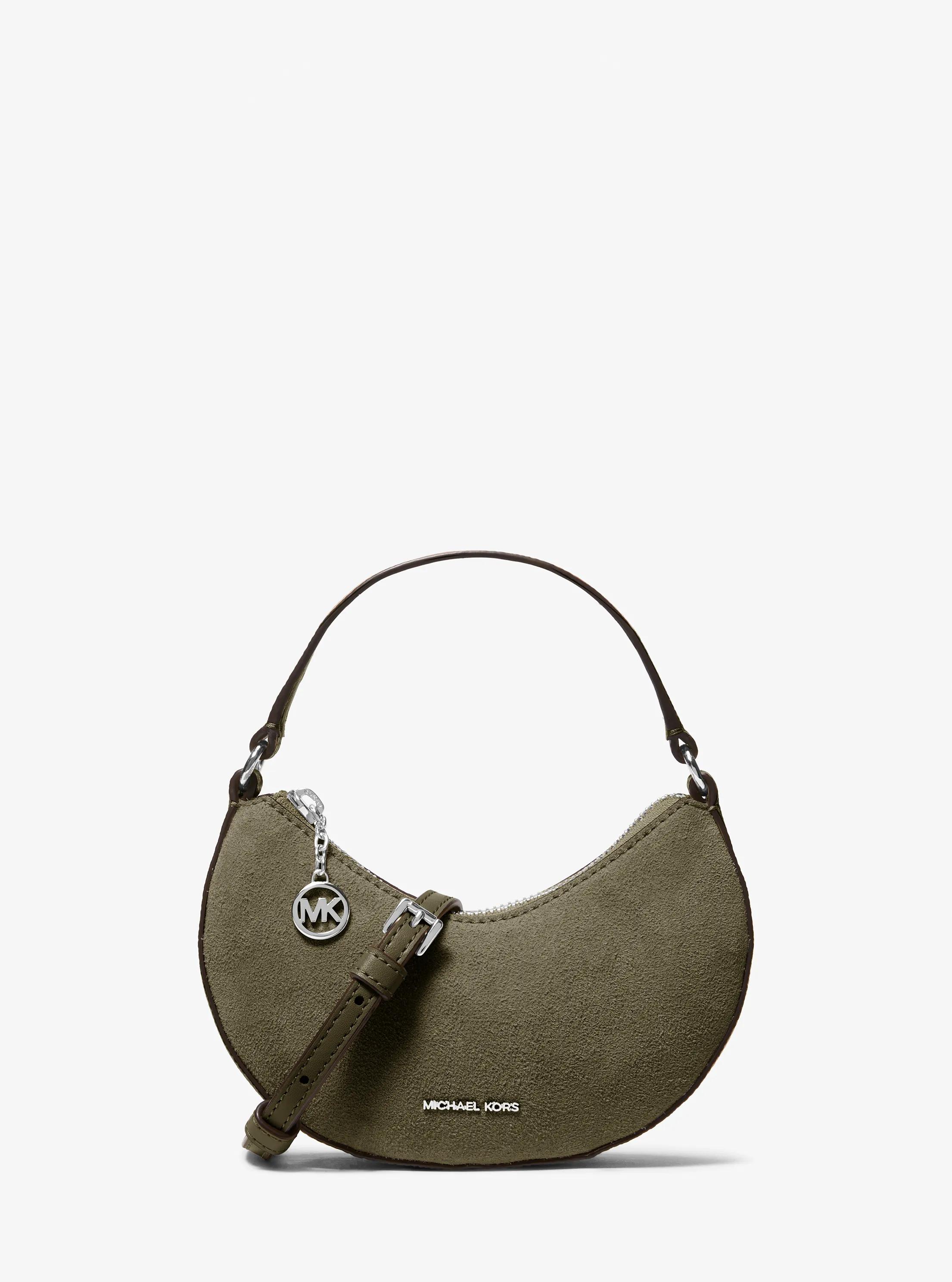 Roey Extra-Small Convertible Crescent Crossbody Bag in OLIVE | Michael Kors