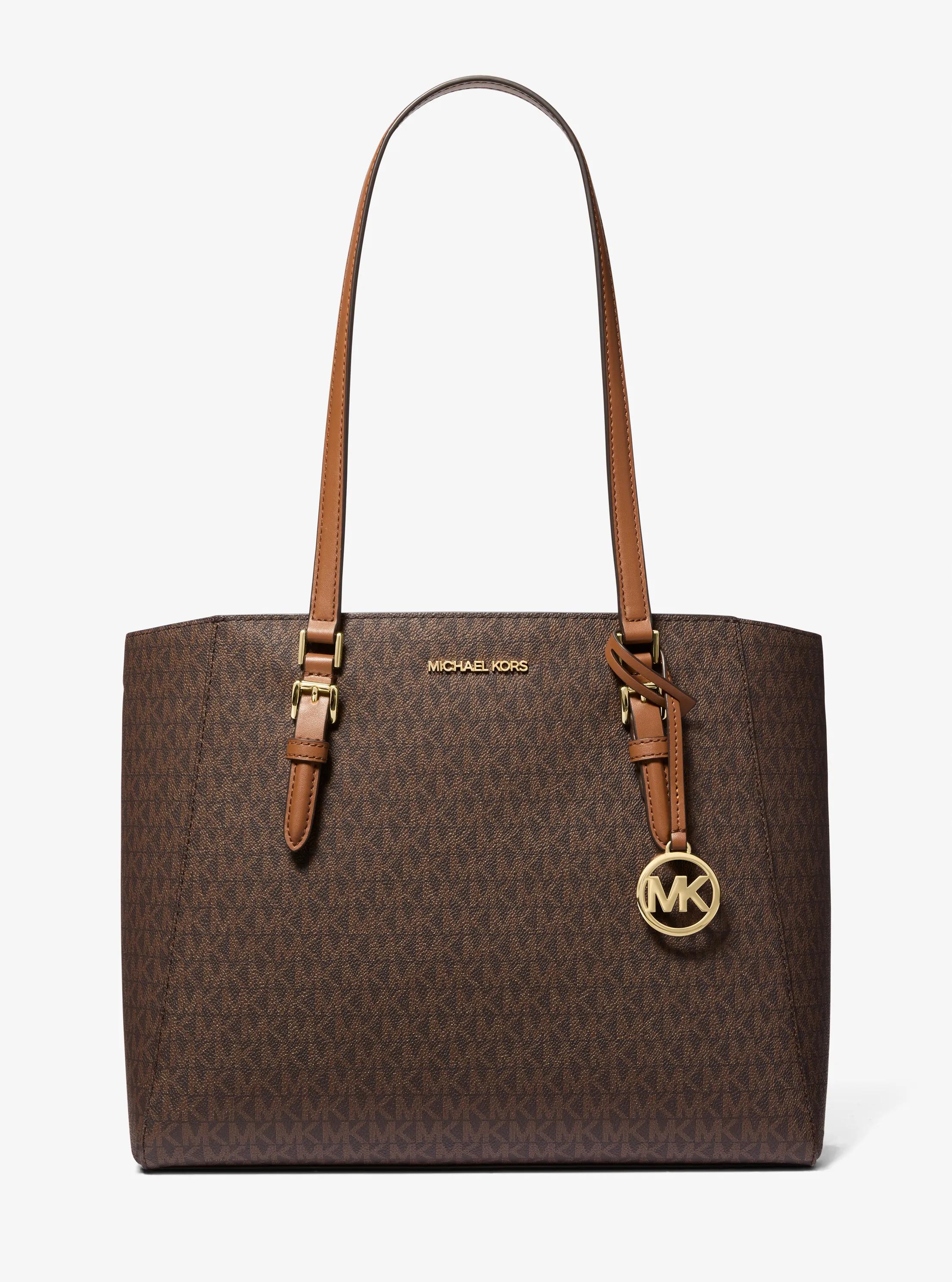 Charlotte Large 3-in-1 Signature Logo Tote Bag in BROWN | Michael Kors