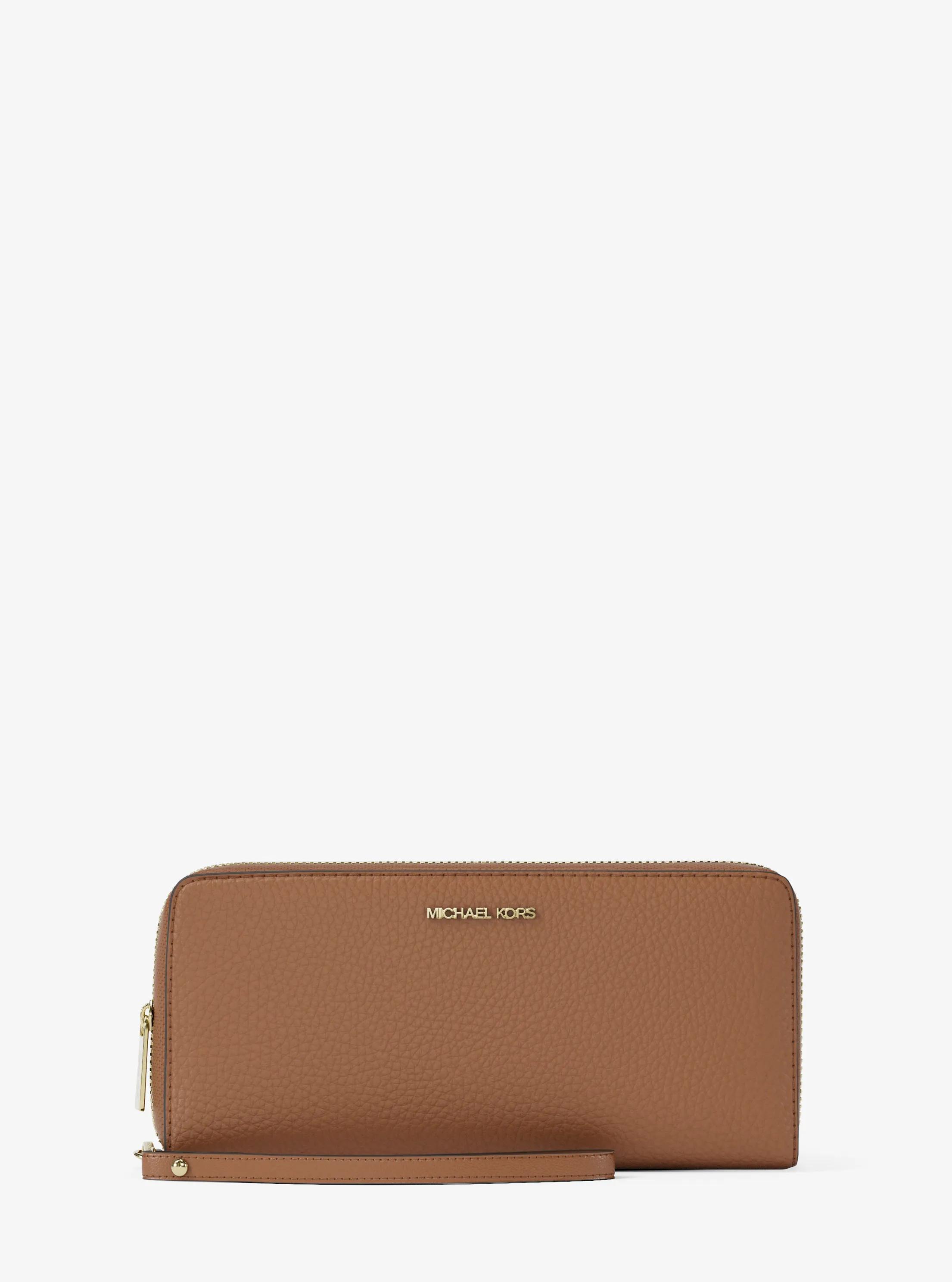 Bolso de pulsera Jet Set Travel grande de piel granulada in LUGGAGE | Michael Kors