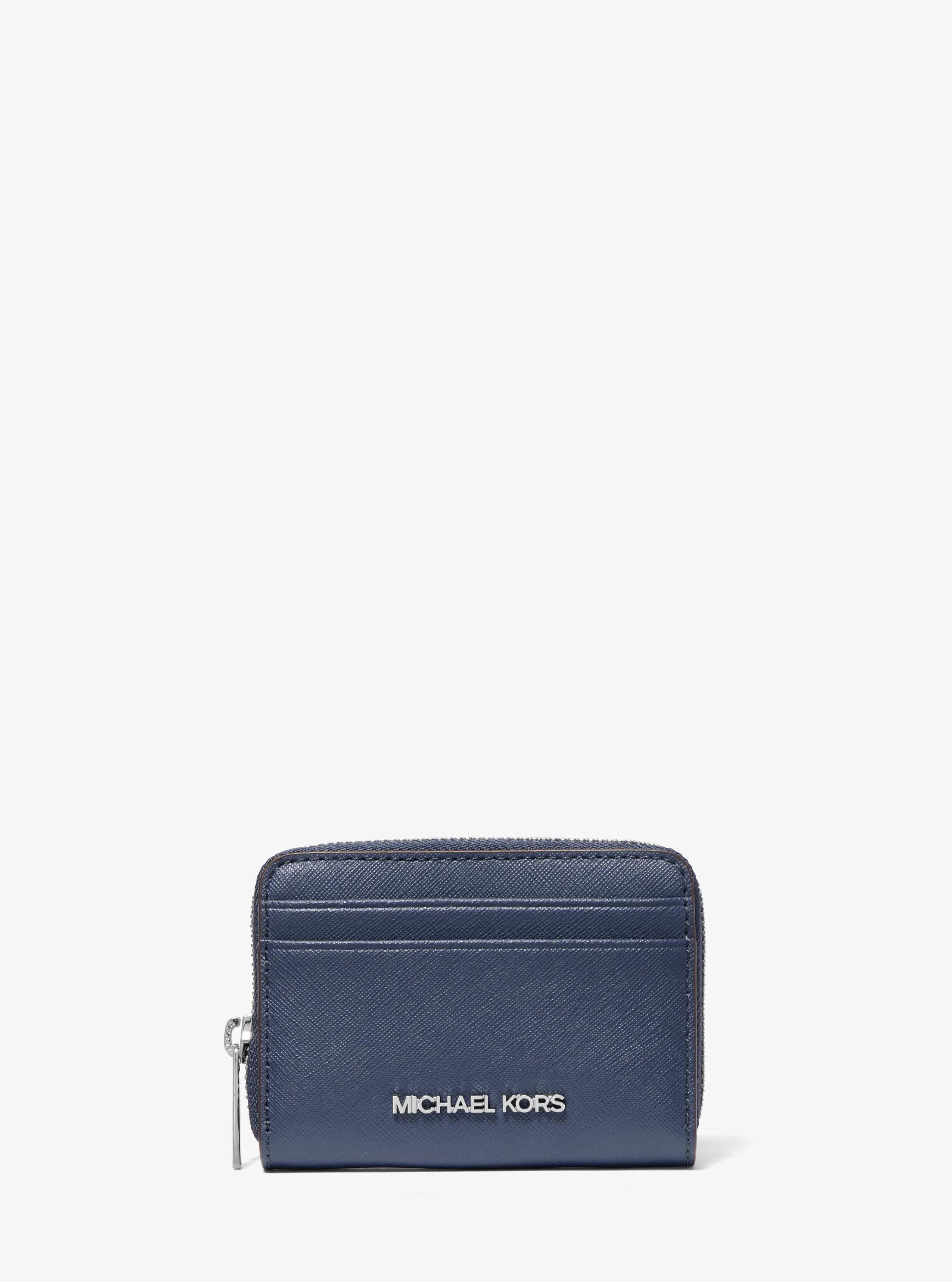 Jet Set Travel Medium Saffiano Leather Wallet in NAVY | Michael Kors