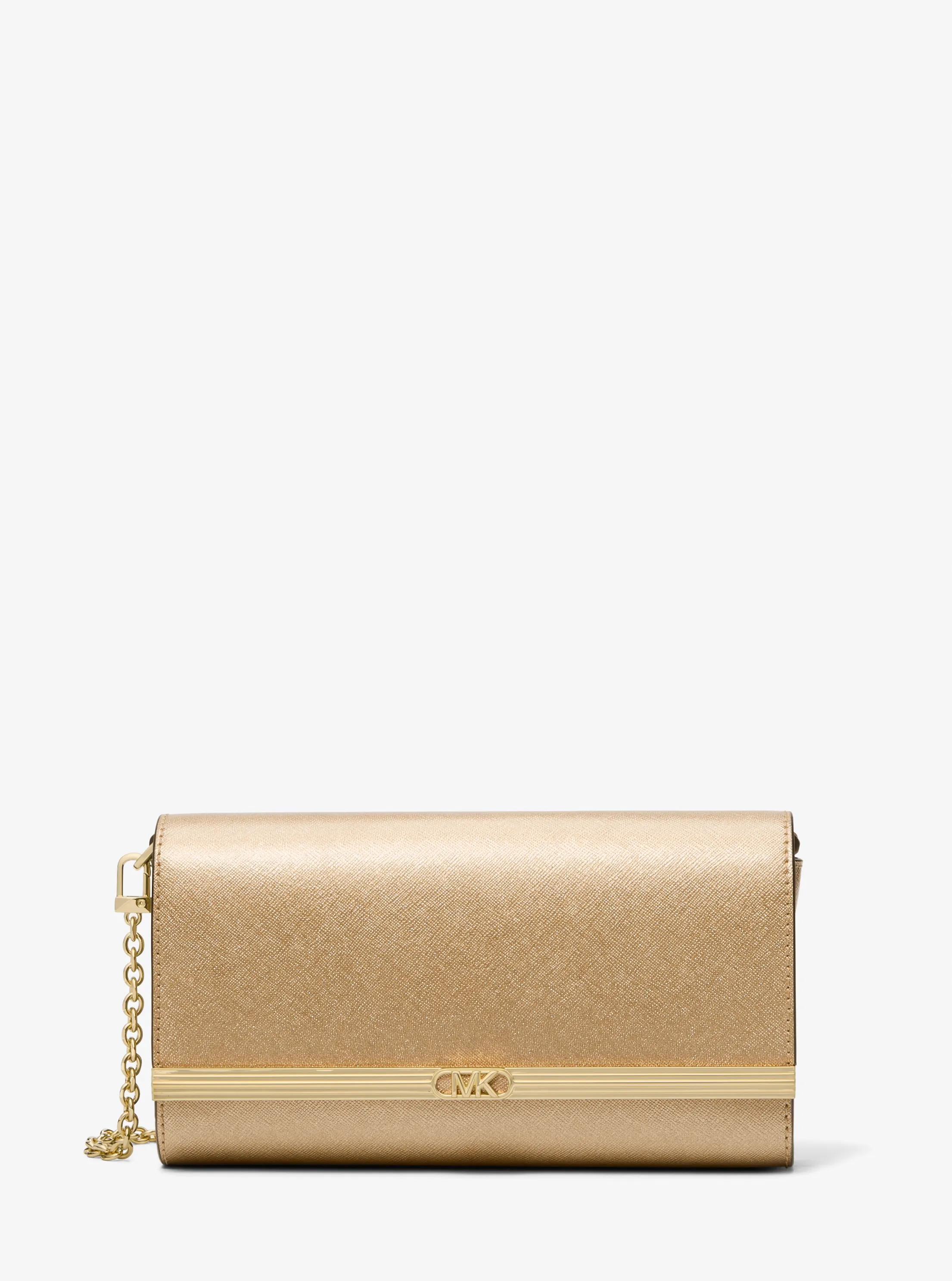 Bolso de mano Mona grande de piel metalizada