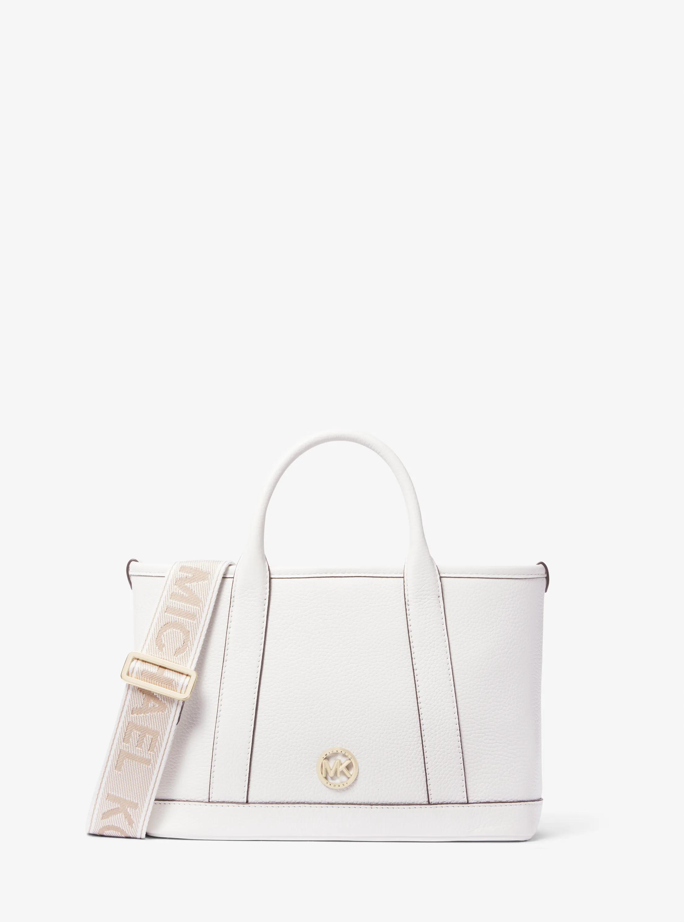 Luisa Small Pebbled Leather Satchel in OPTIC WHITE | Michael Kors