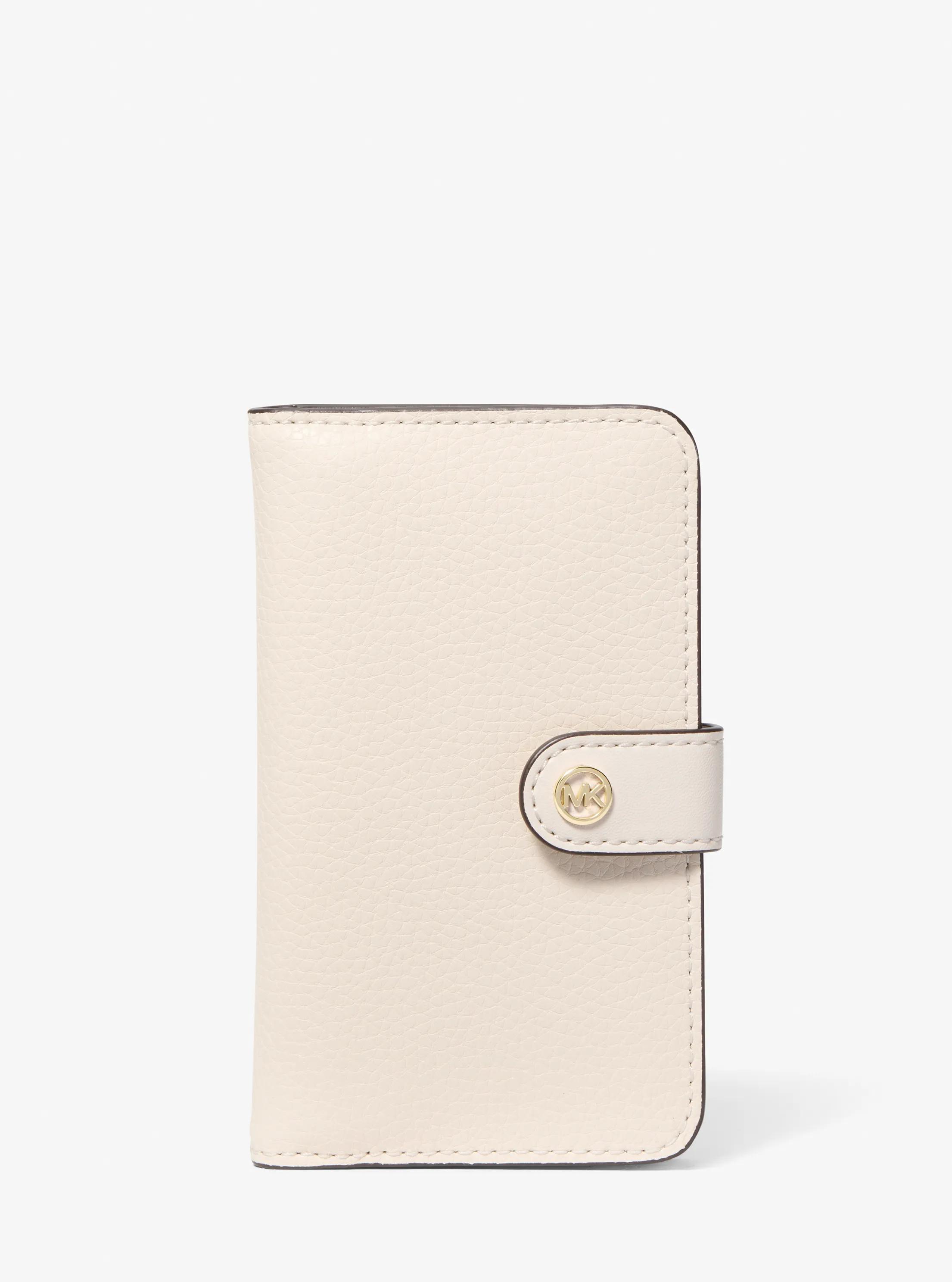 Jet Set Travel Medium Pebbled Leather Billfold Wallet in LT CREAM | Michael Kors