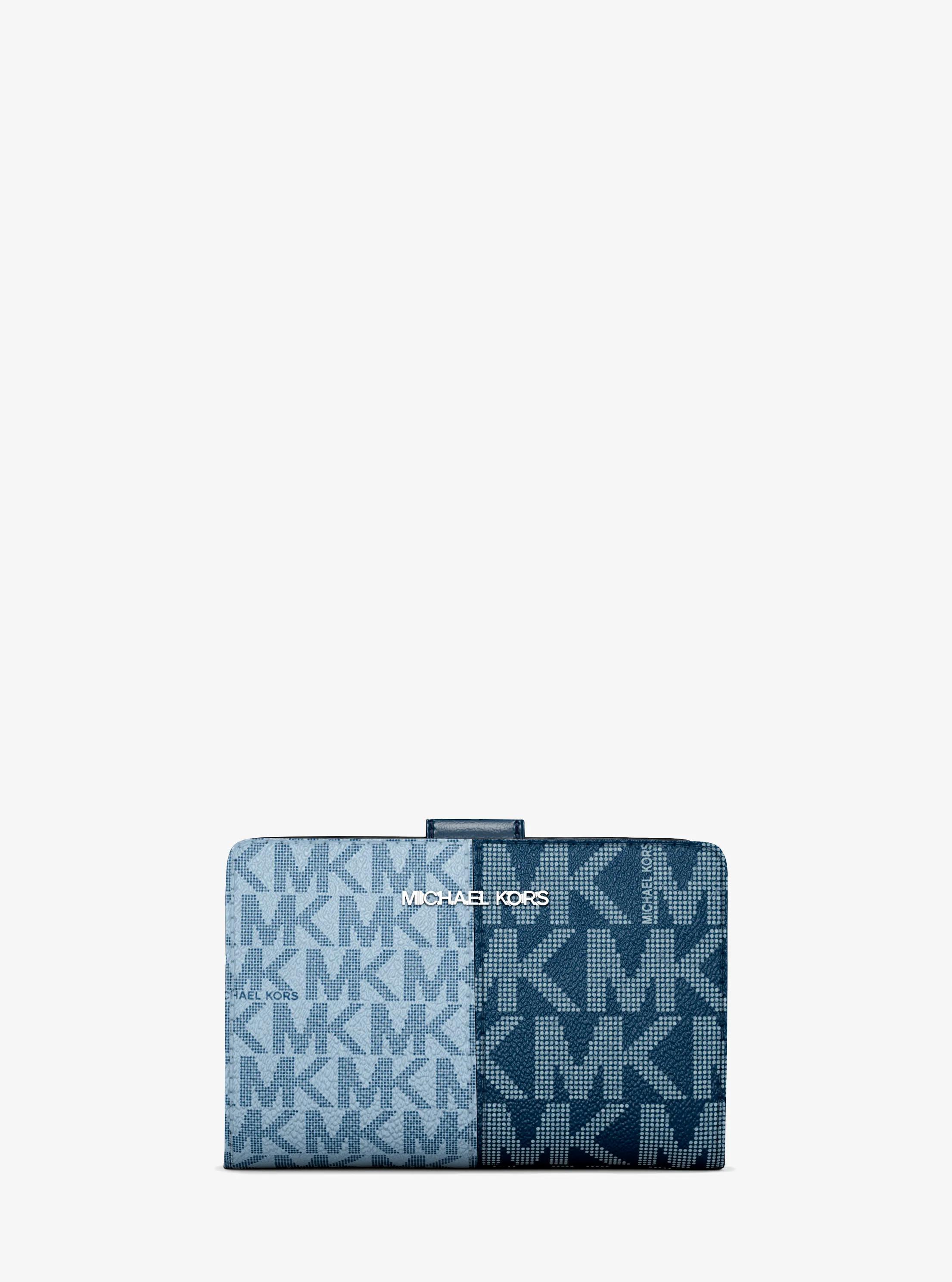 Jet Set Medium Two-Tone Logo Wallet in NAVY MULTI | Michael Kors