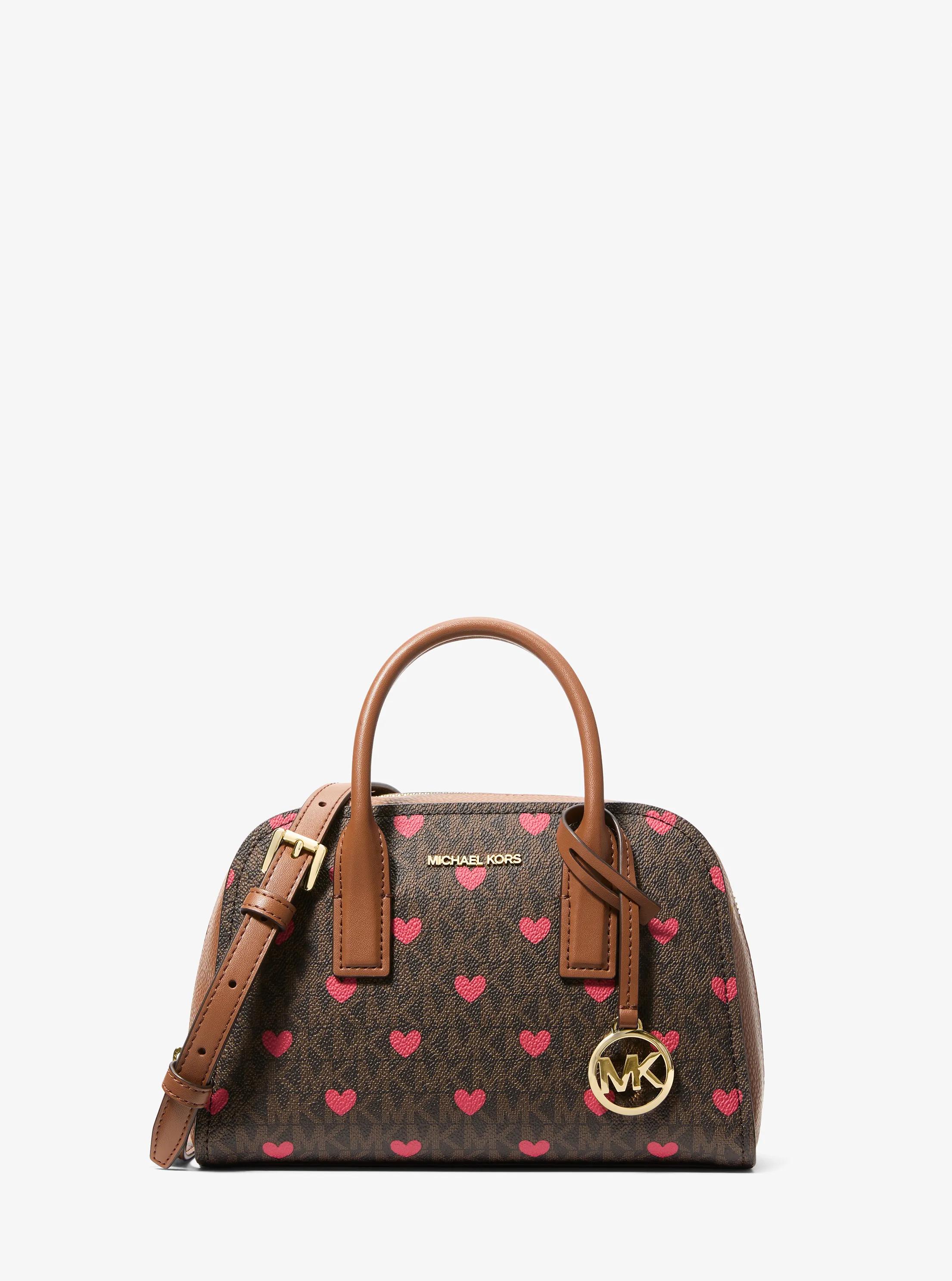 Ashton Small Printed Signature Logo Messenger Bag in BROWN | Michael Kors