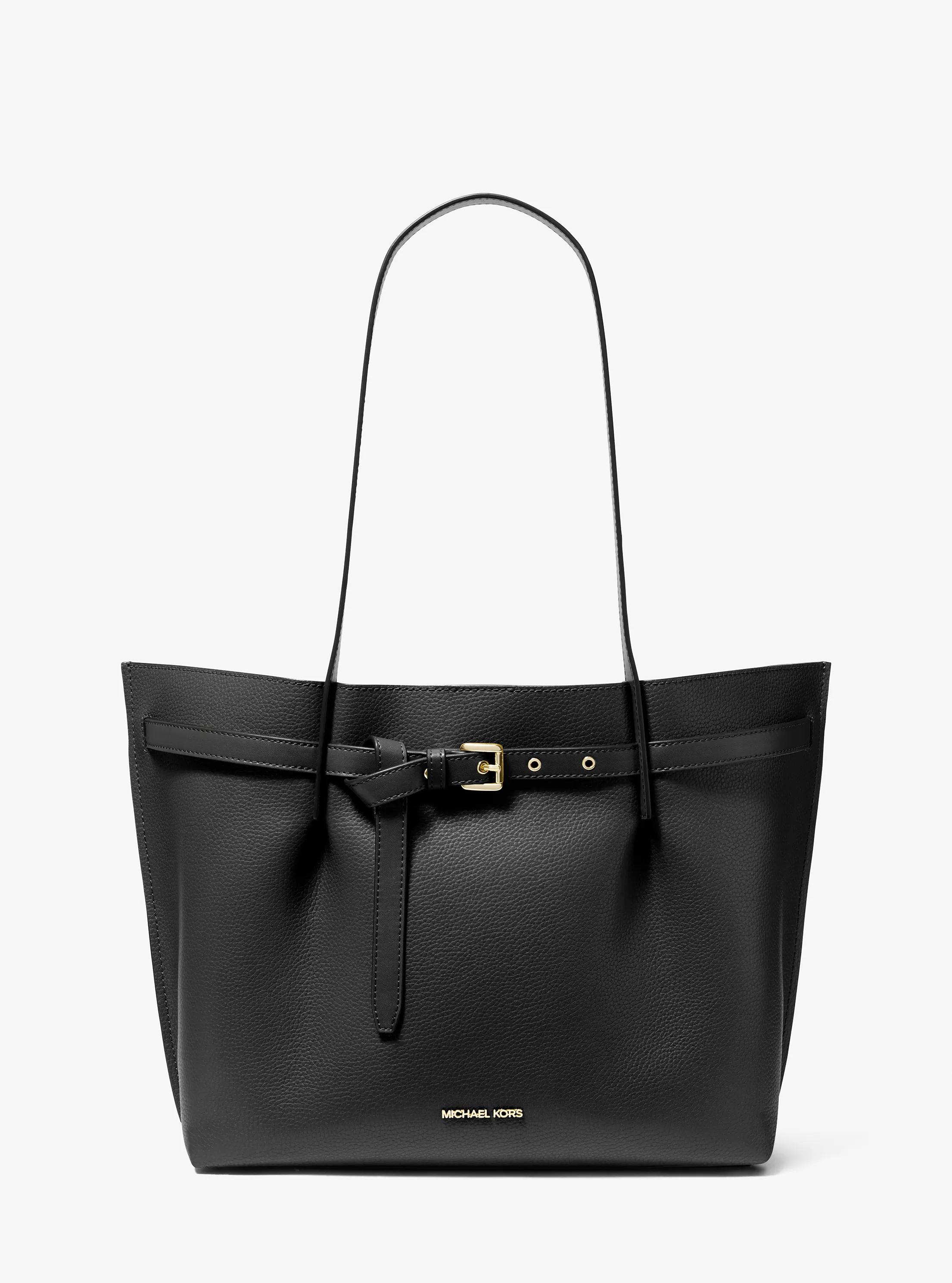 Shopper Emilia Large aus gekrispeltem Leder in SCHWARZ | Michael Kors