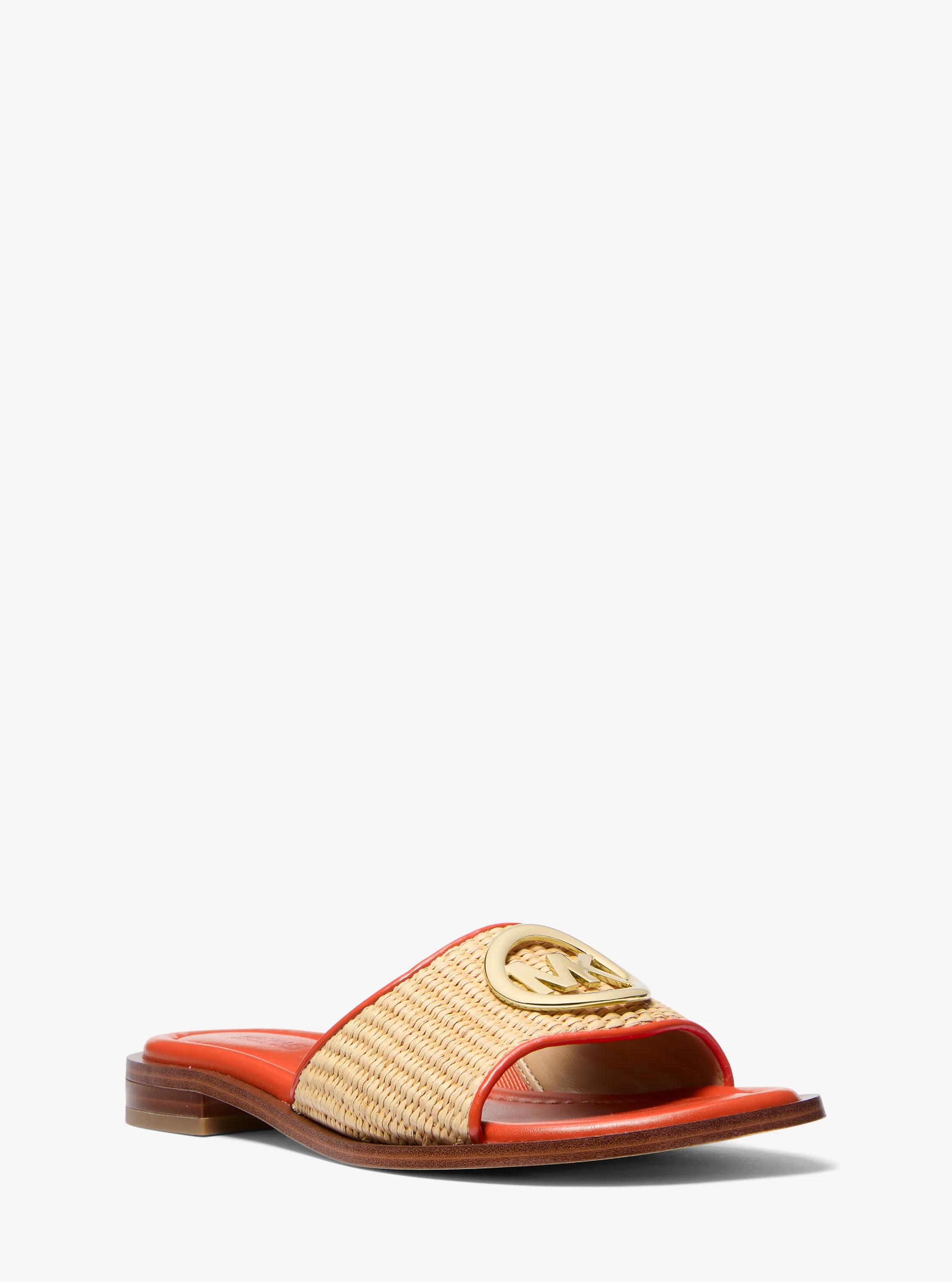 Hannah Straw Slide Sandal in RED CLAY | Michael Kors
