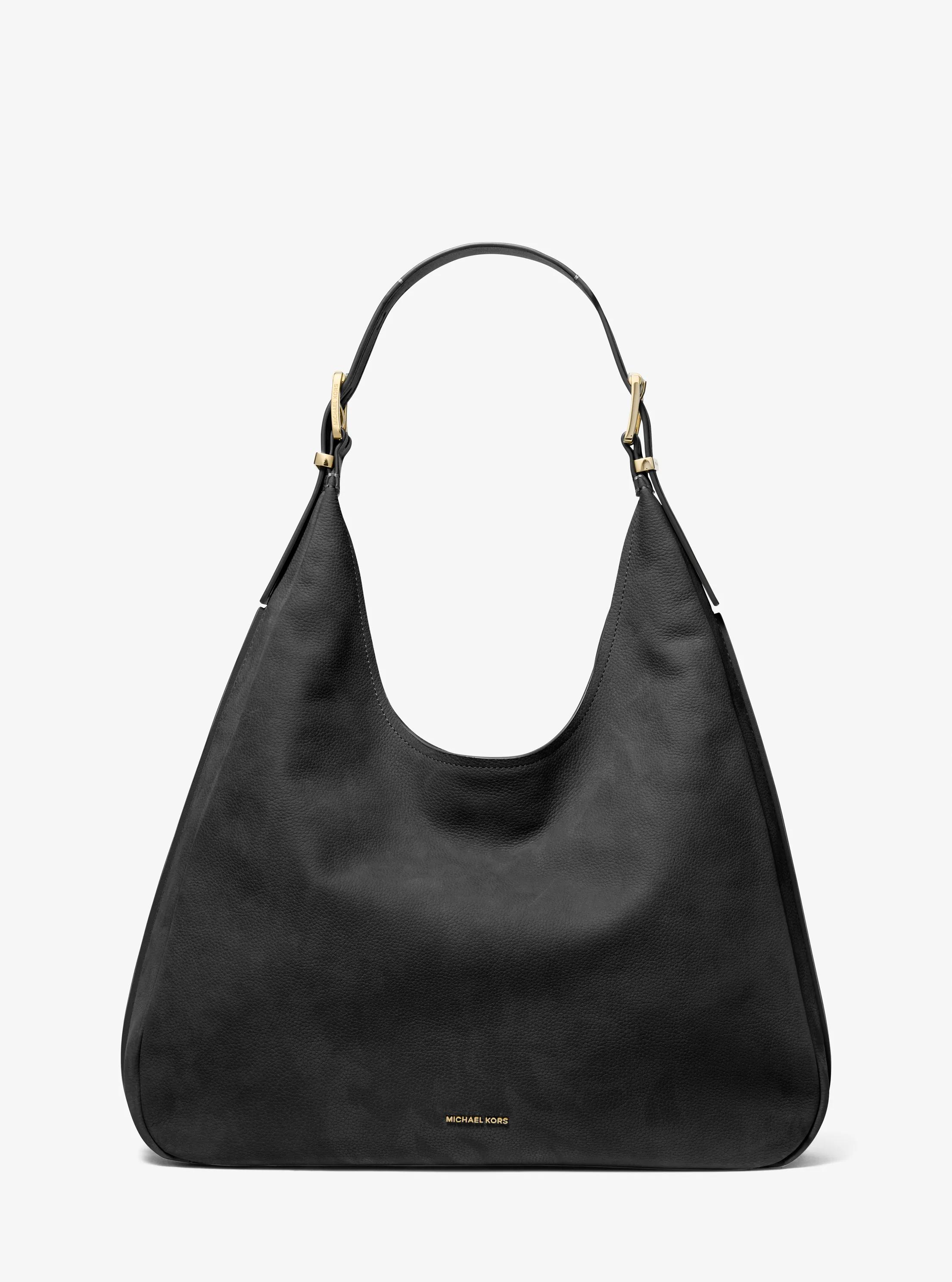 Nolita Large Nubuck Hobo Shoulder Bag in BLACK | Michael Kors