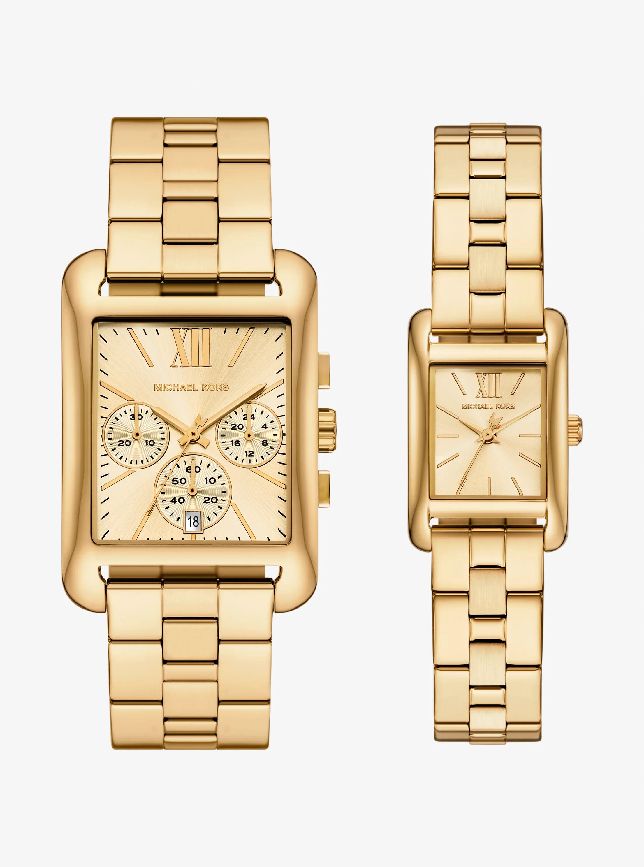 Set de relojes para &eacute;l y para ella Monroe en tono dorado in DORADO | Michael Kors