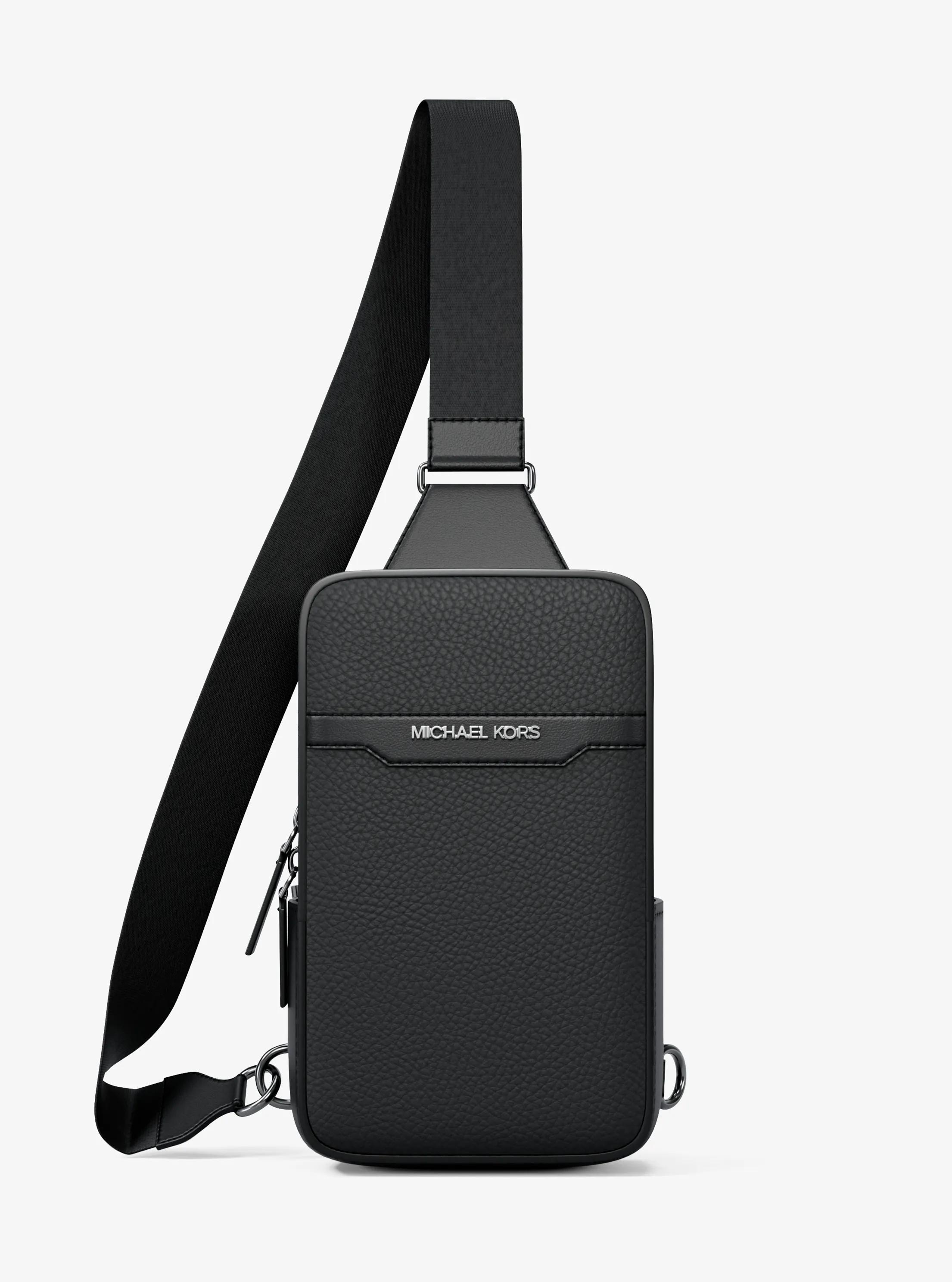 Cooper Medium Pebbled Leather Sling Pack in BLACK - Sale | Michael