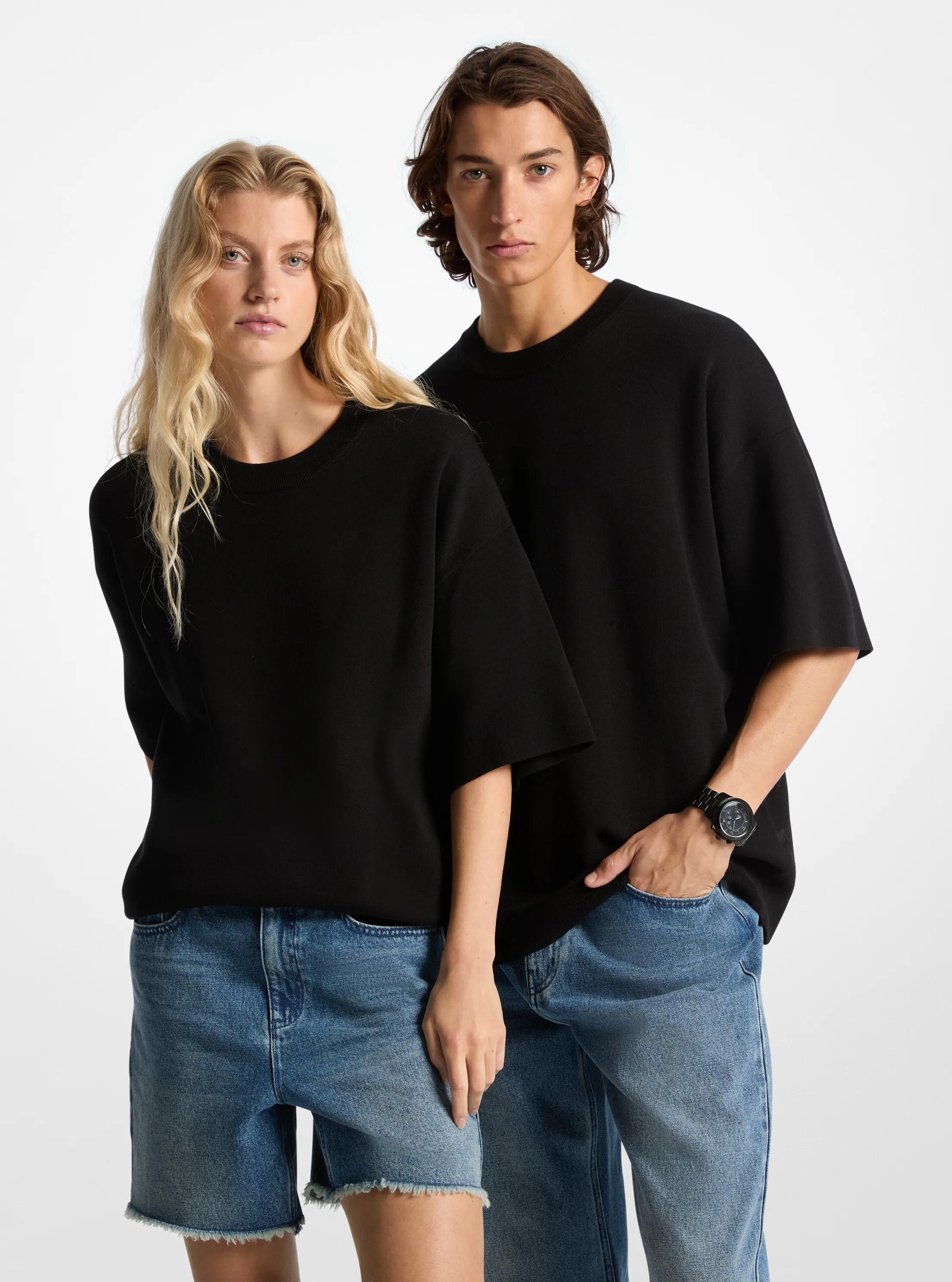 Jersey de manga corta de algod&oacute;n in NEGRO | Michael Kors