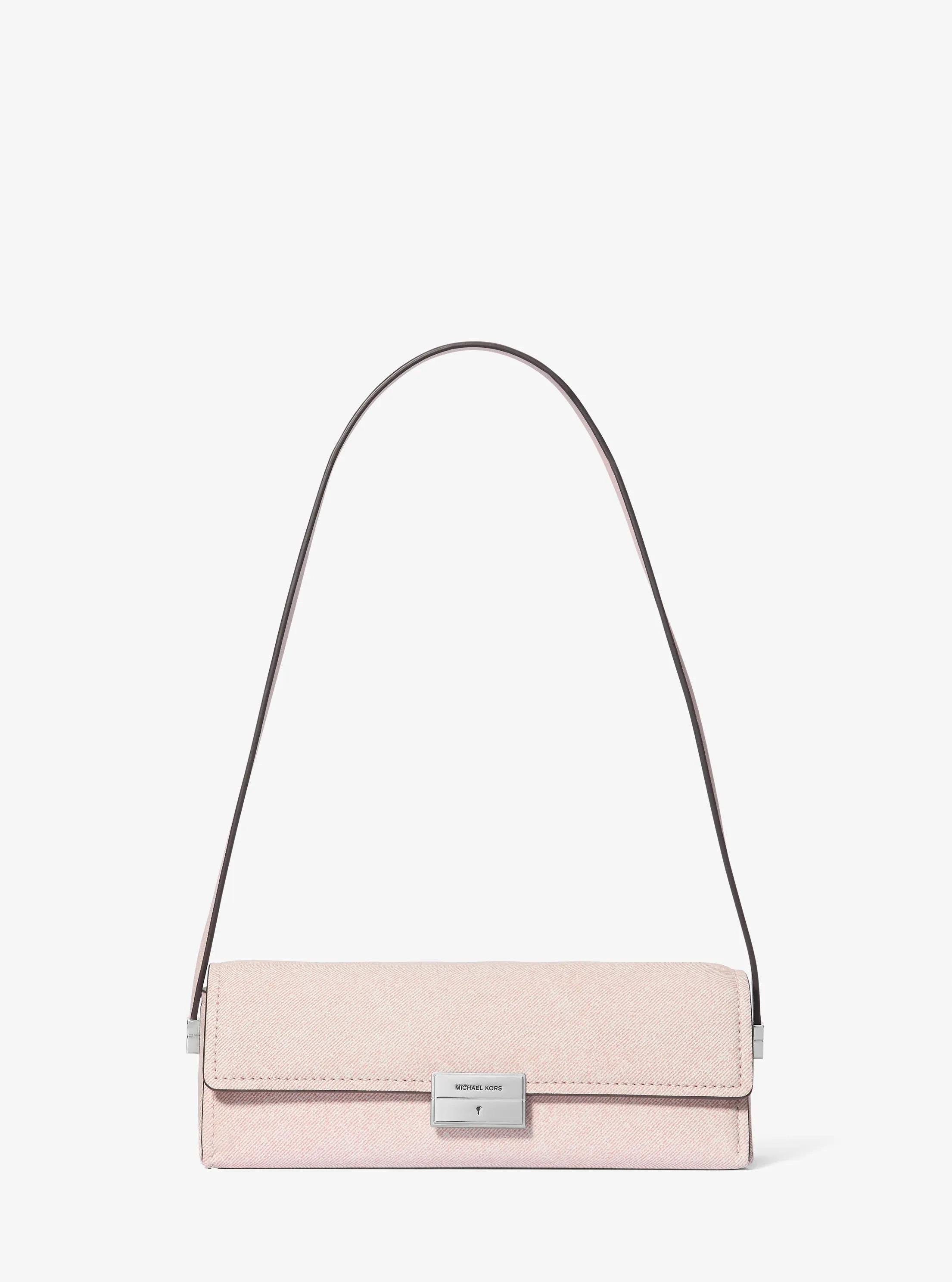 Lunar New Year Ludlow Small Denim-Printed Leather Convertible Pochette in ROSEWATER | Michael Kors