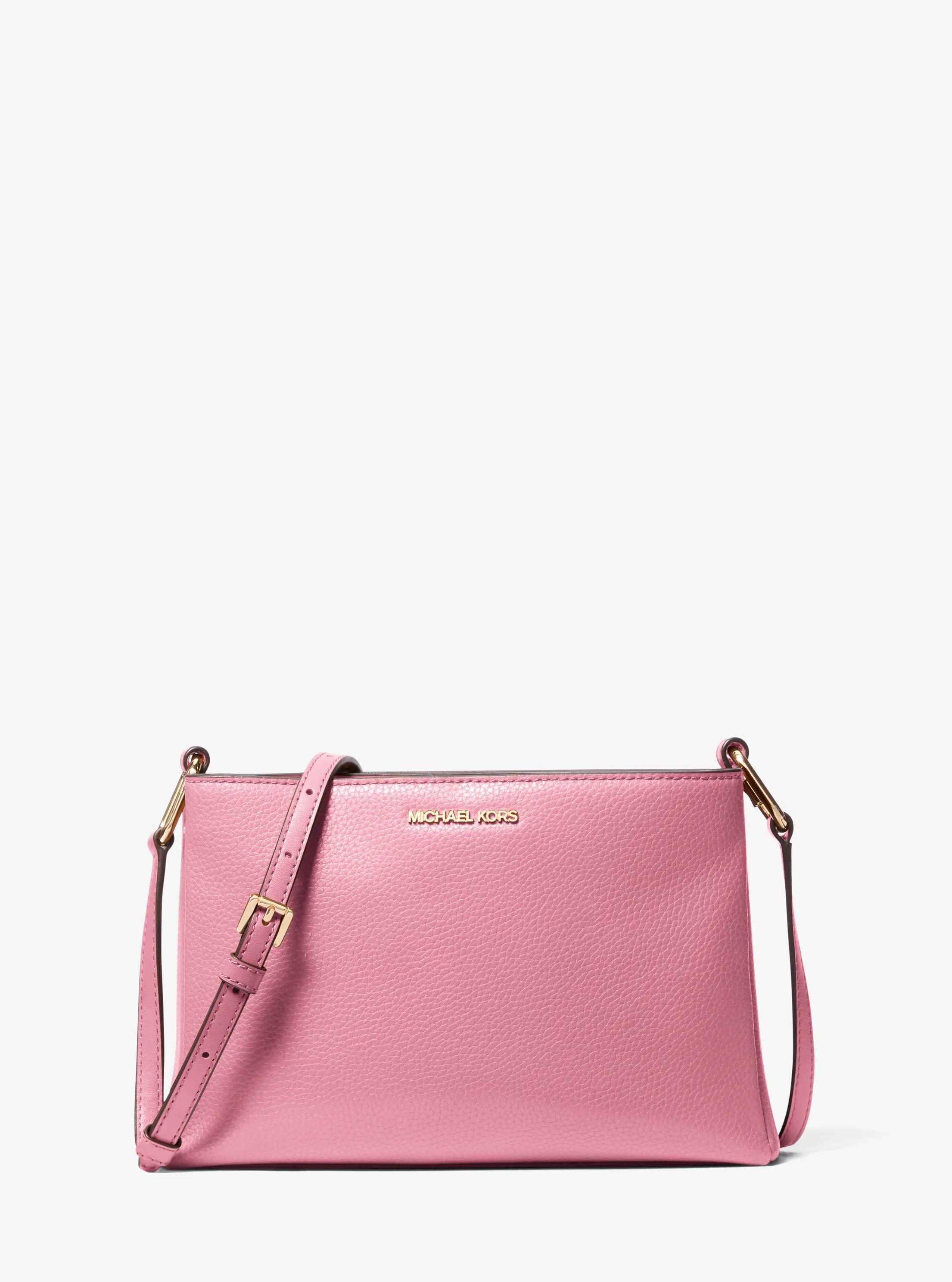 Trisha Medium Pebbled Leather Crossbody Bag in CARNATION - Sale