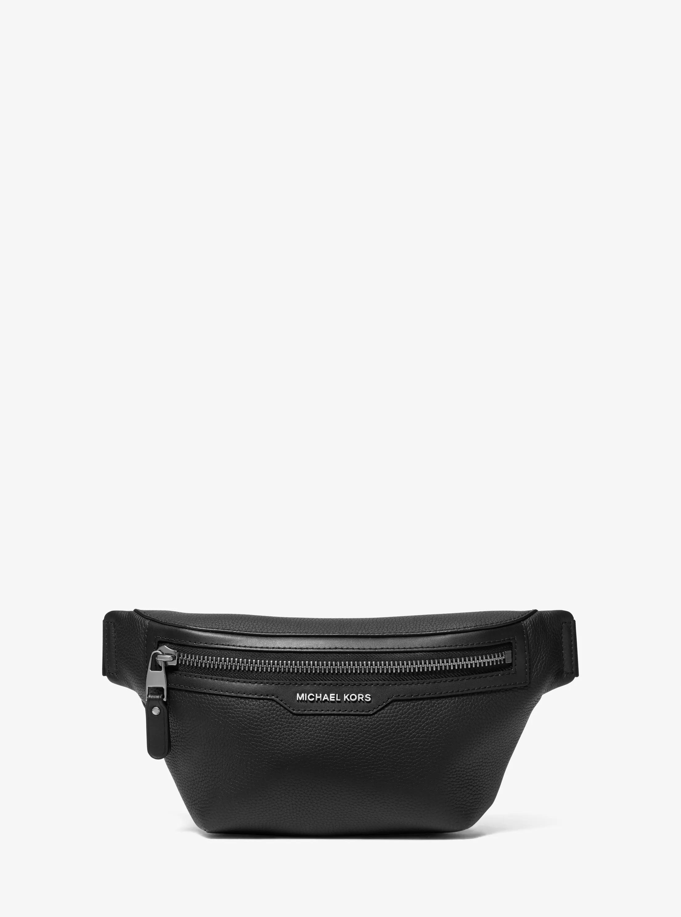 Ri&ntilde;onera bandolera Hudson de piel granulada in NEGRO | Michael Kors