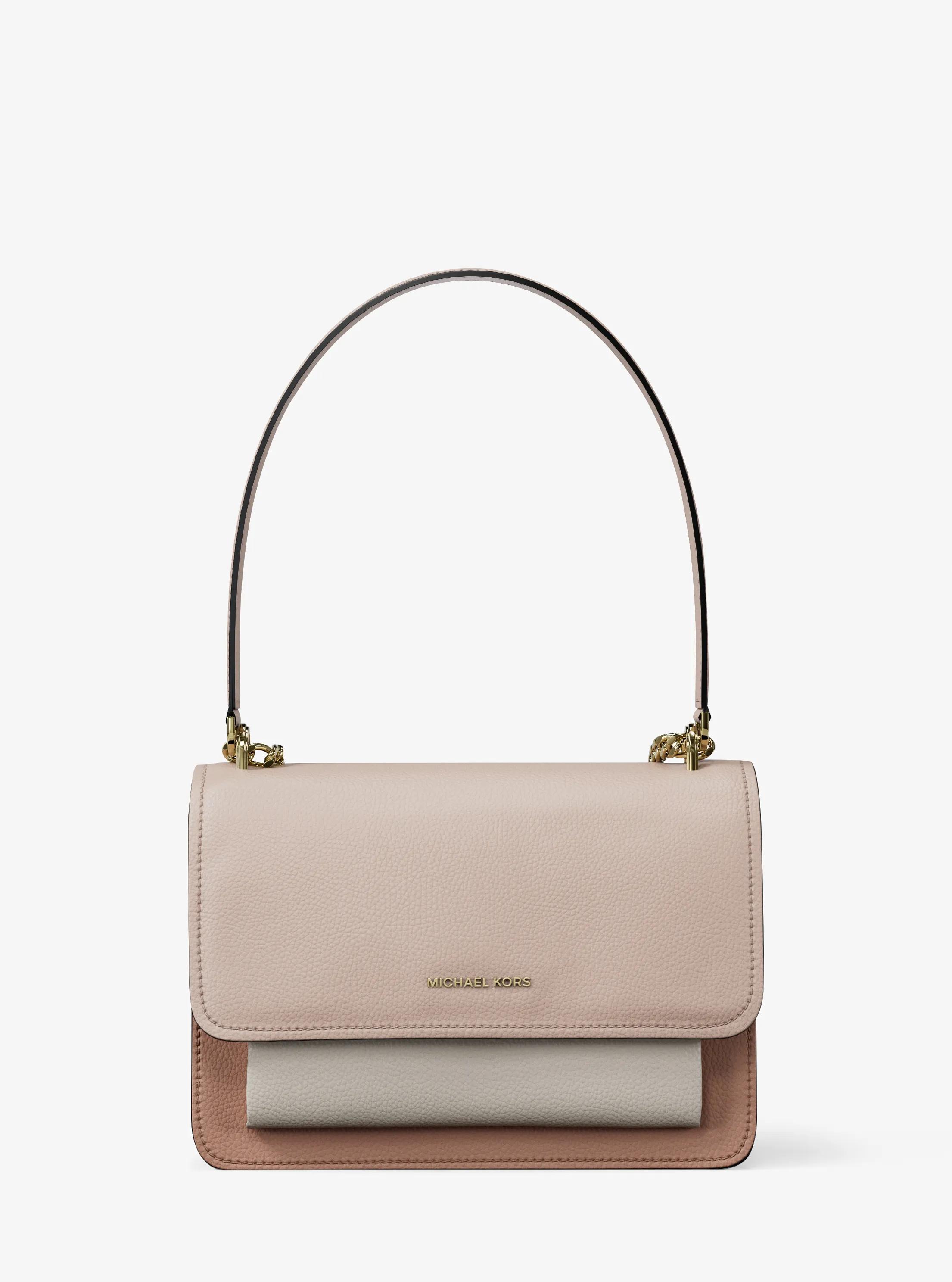 Claire Small Color-Block Leather Crossbody Bag in SFP/LTCR/FWN | Michael Kors