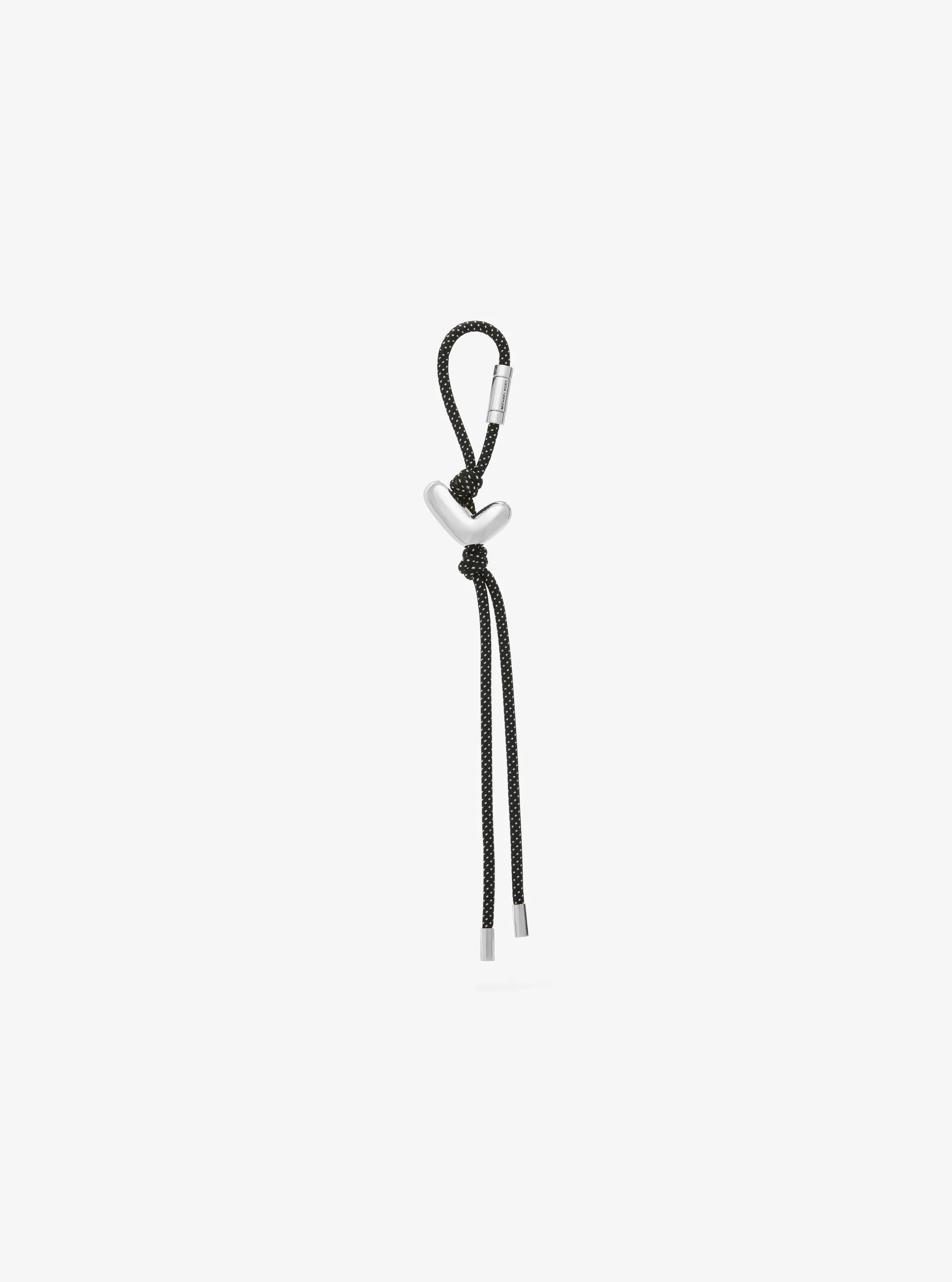 Initial Silver-Tone and Speckled Cord Bag Charm in SH RHODIUM | Michael Kors