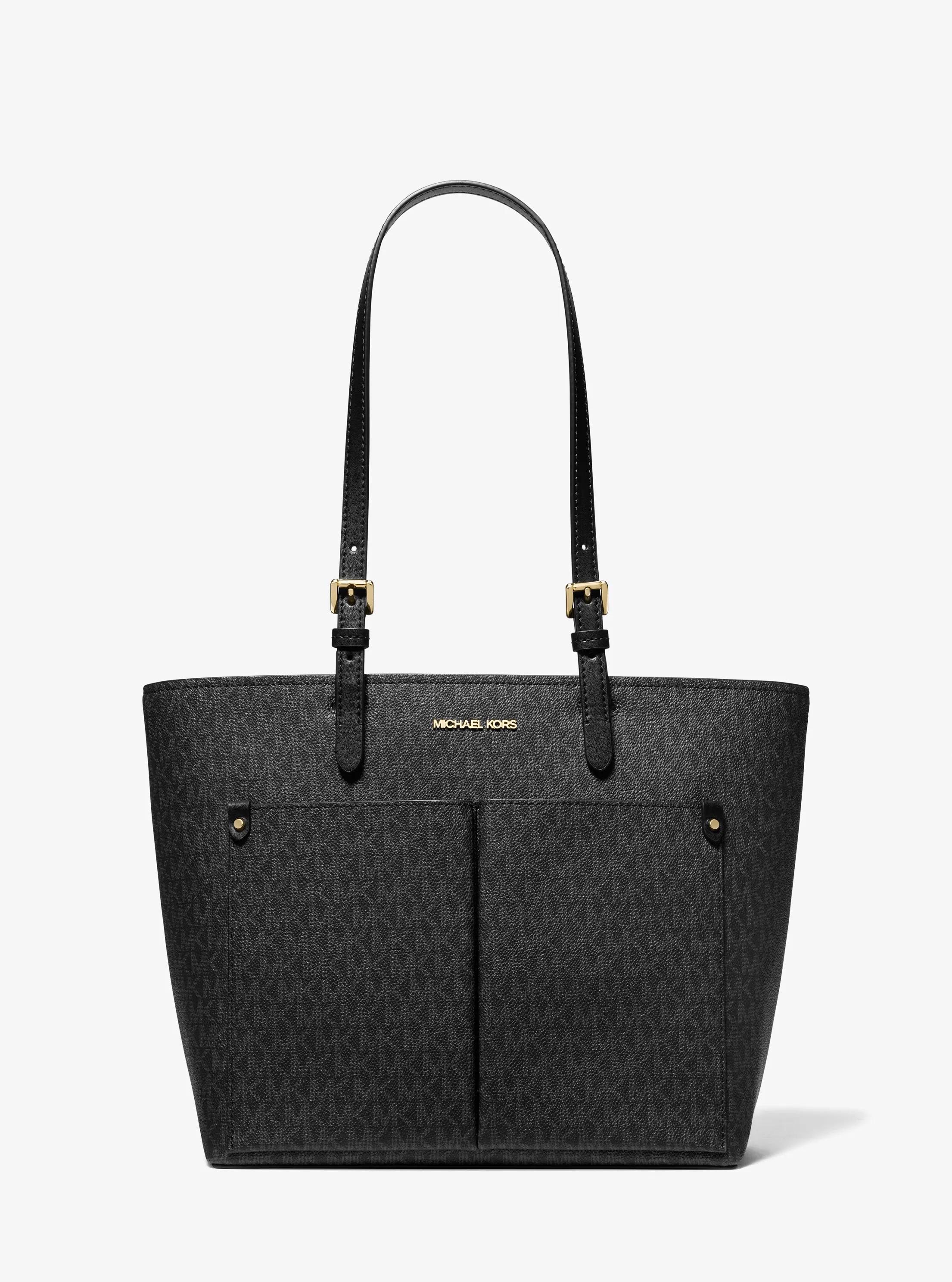 Bolso tote Jet Set mediano con bolsillos y logotipo in NEGRO | Michael Kors