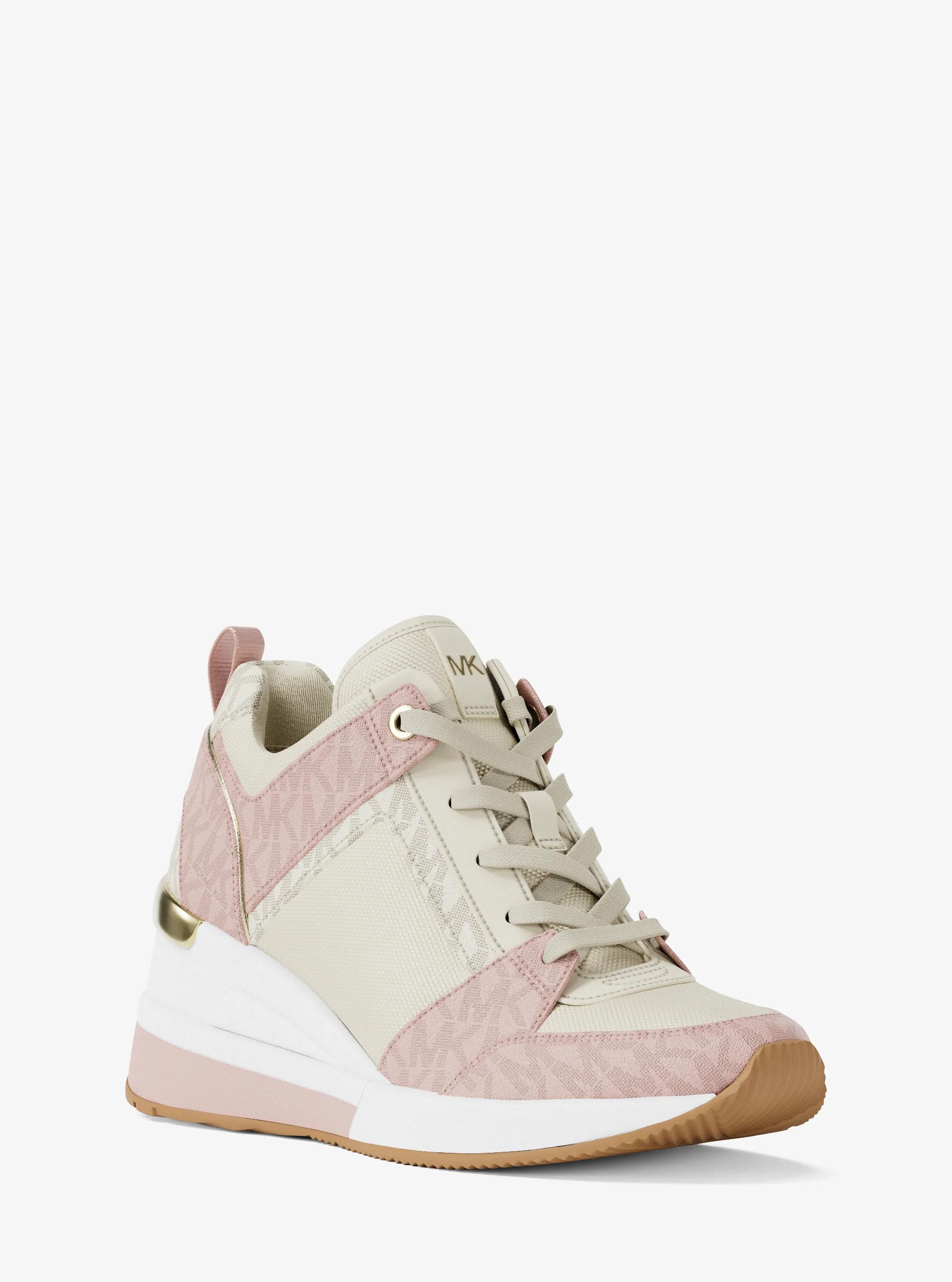 Georgie Signature Logo Wedge Trainer in PWD BLSH MLT | Michael Kors
