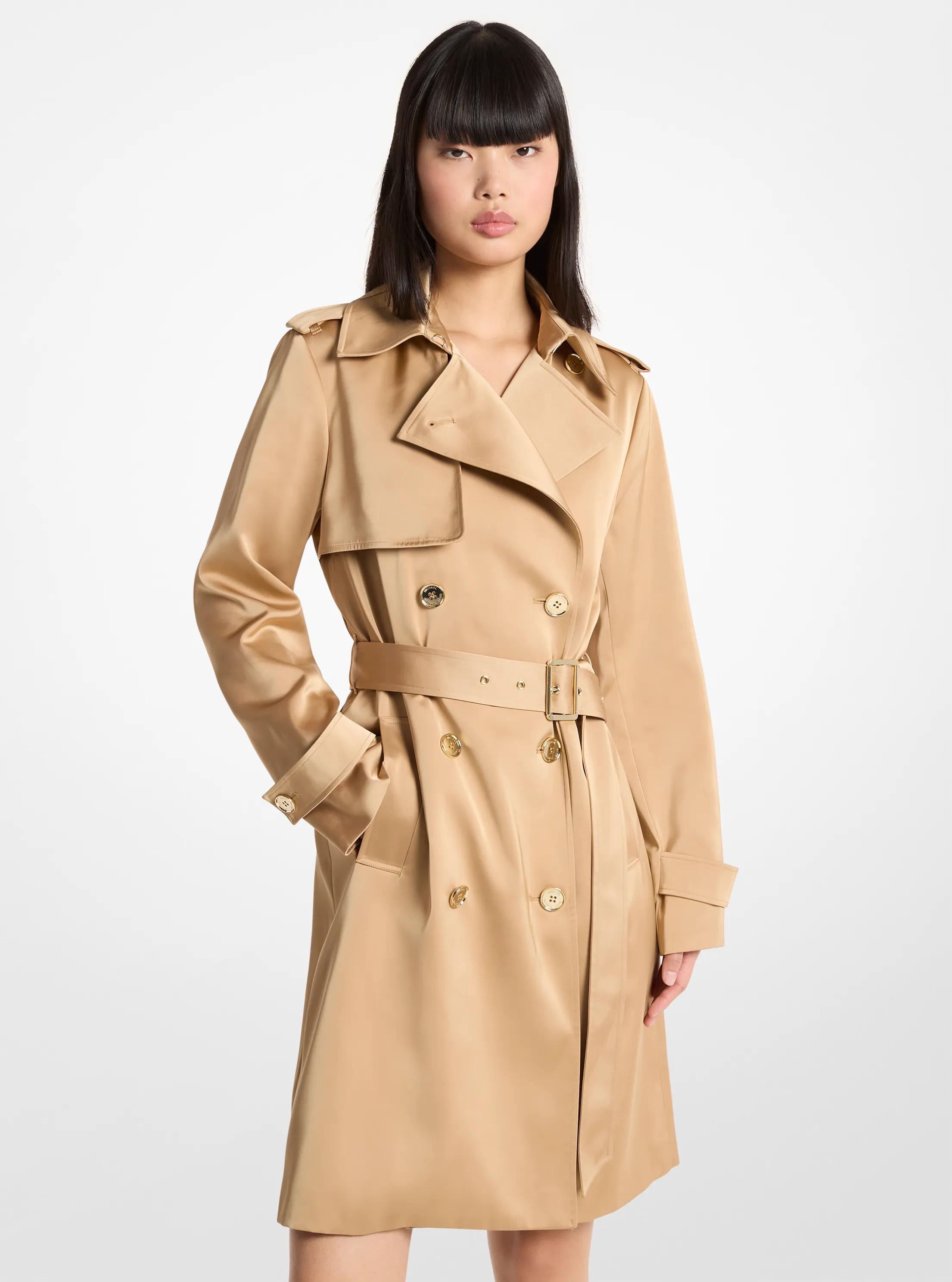 MK Trenchcoat van satijn - Naturel - Michael Kors
