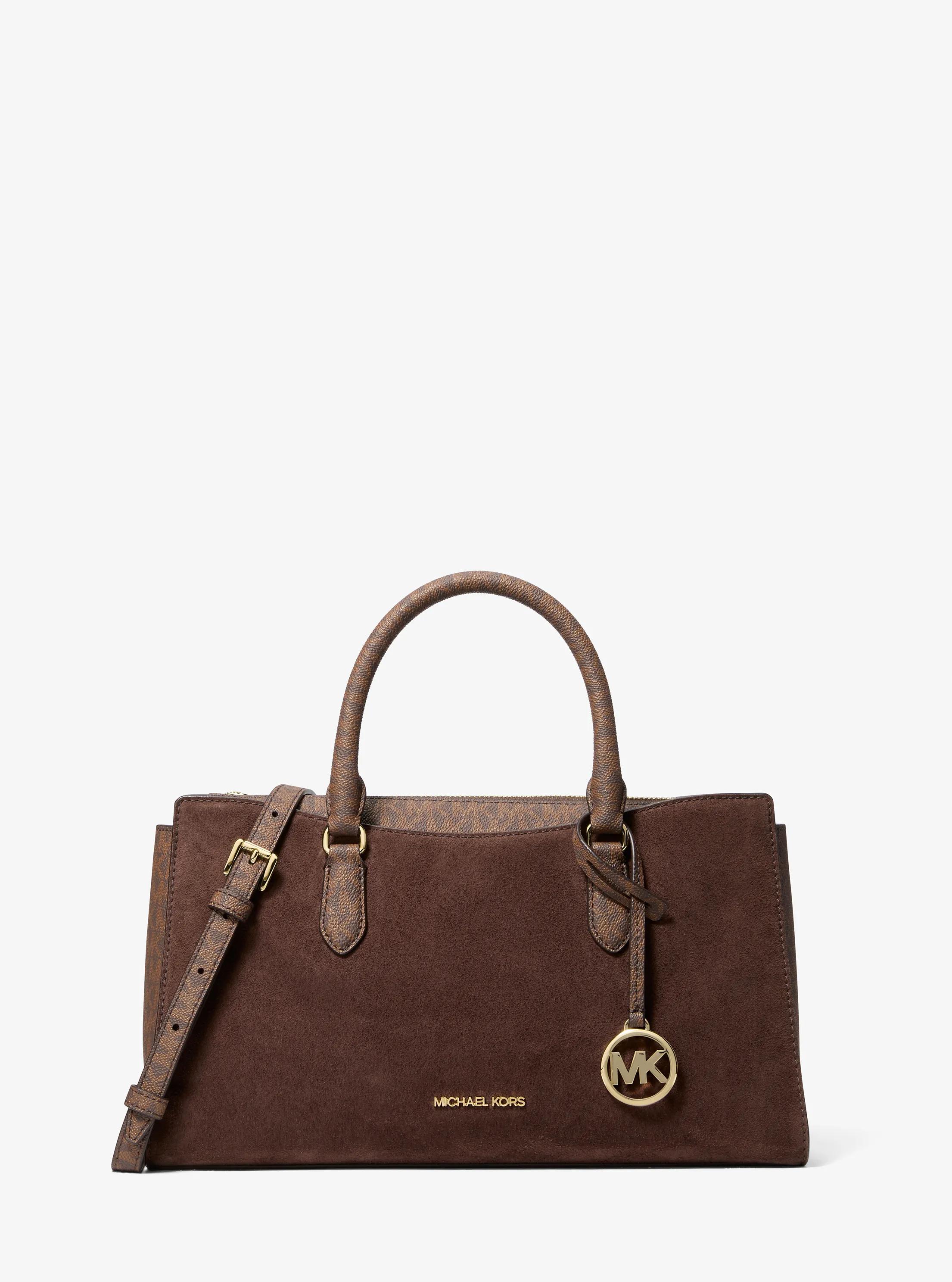 値下げしました✨MICHAEL KORS 2WAY バック Arden Medium Signature Logo Top-Zip Satchel in NUTMEG - Sale