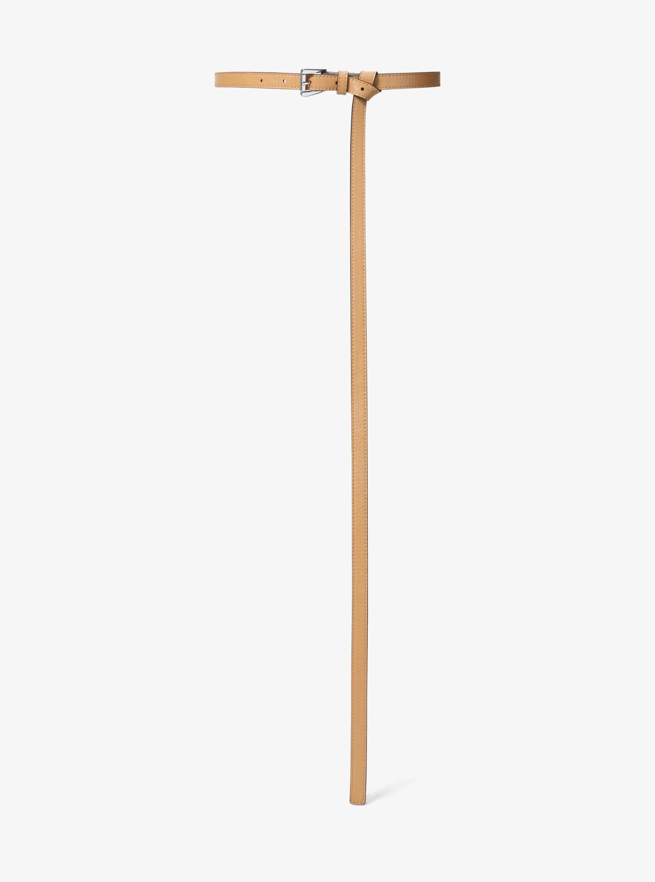 Joni Leather Skinny Trouser Belt in CAMEL | Michael Kors