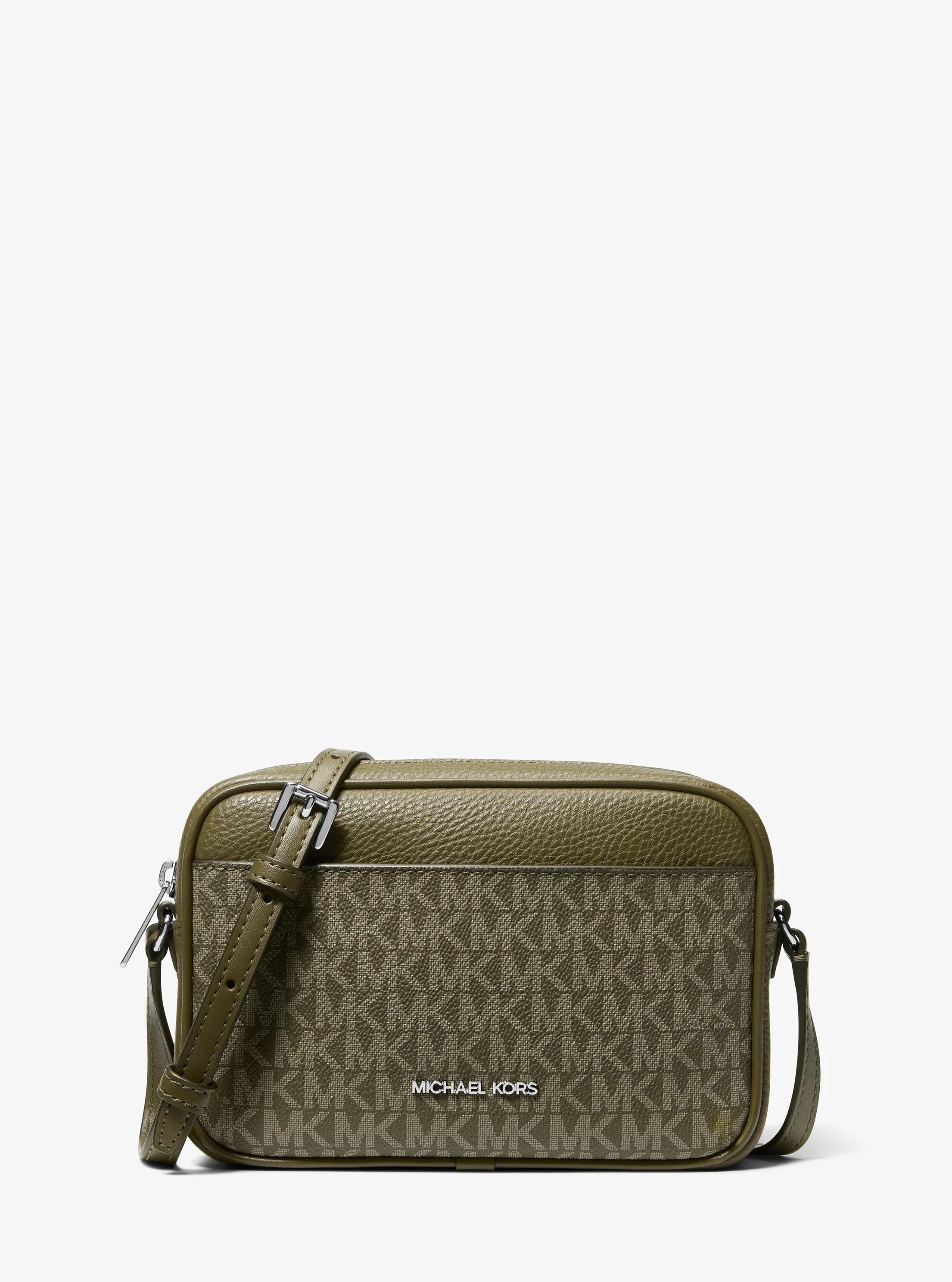 Jet Set Travel Small Signature Logo Camera Crossbody Bag in OLIVE | Michael Kors
