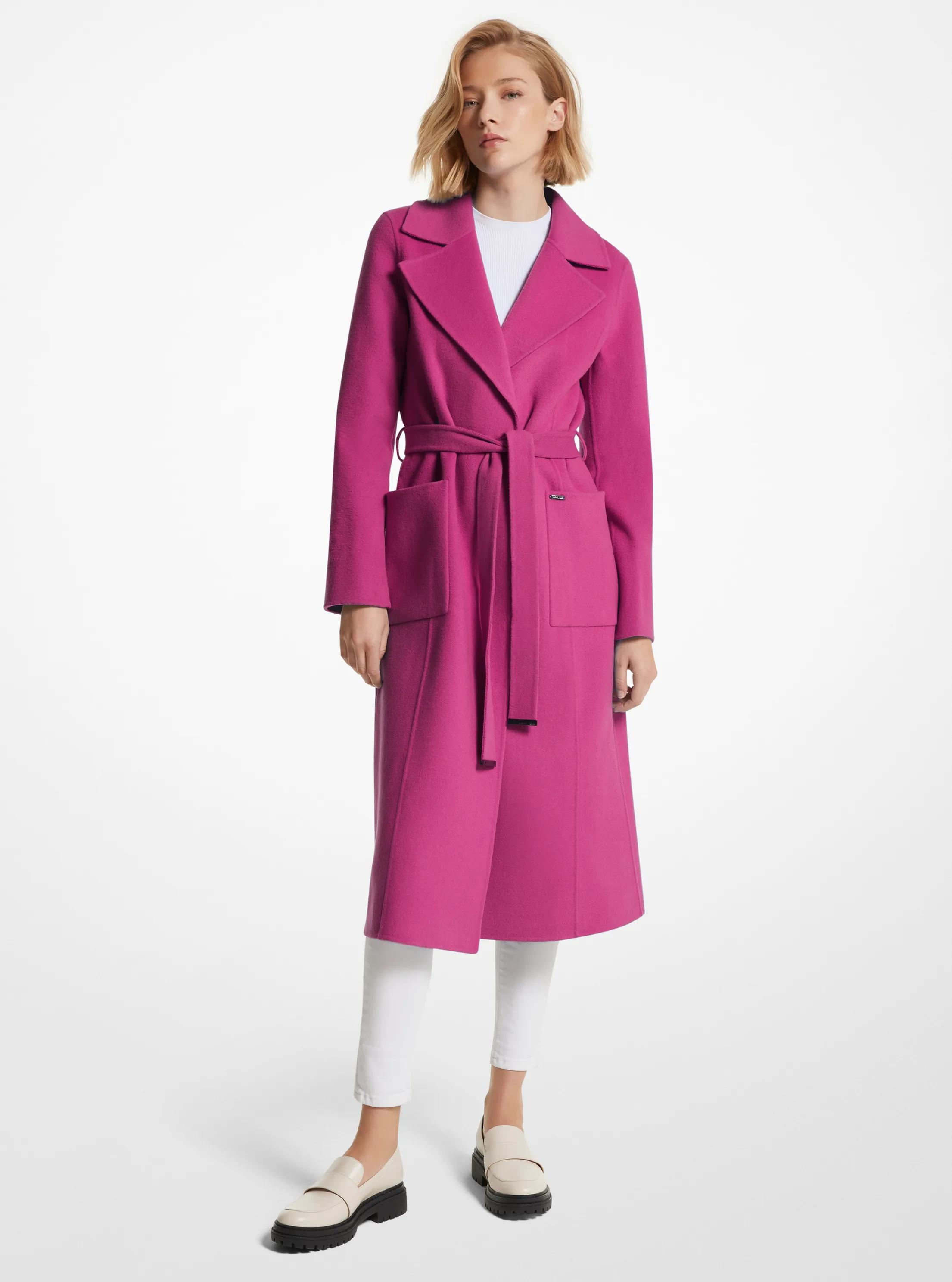 Wool Blend Trench Coat in FUSCHIA | Michael Kors