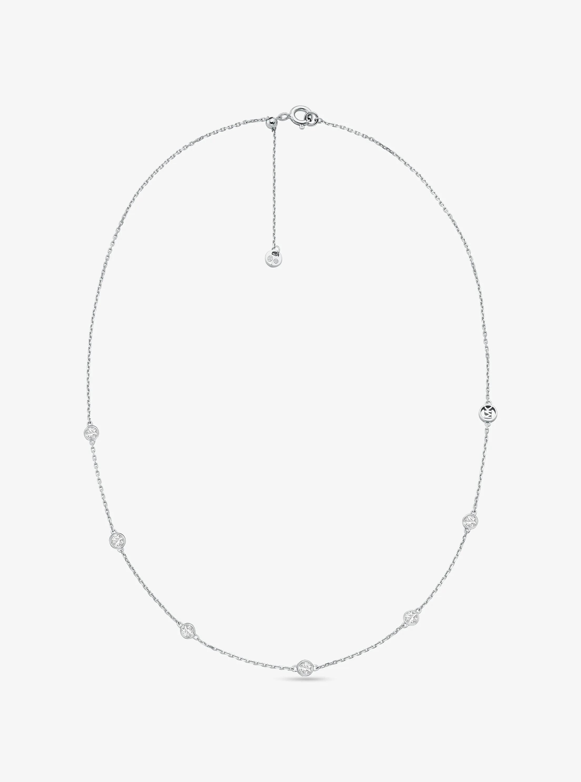 Collar de plata esterlina chapada en metal precioso con circonia c&uacute;bica in PLATEADO | Michael Kors