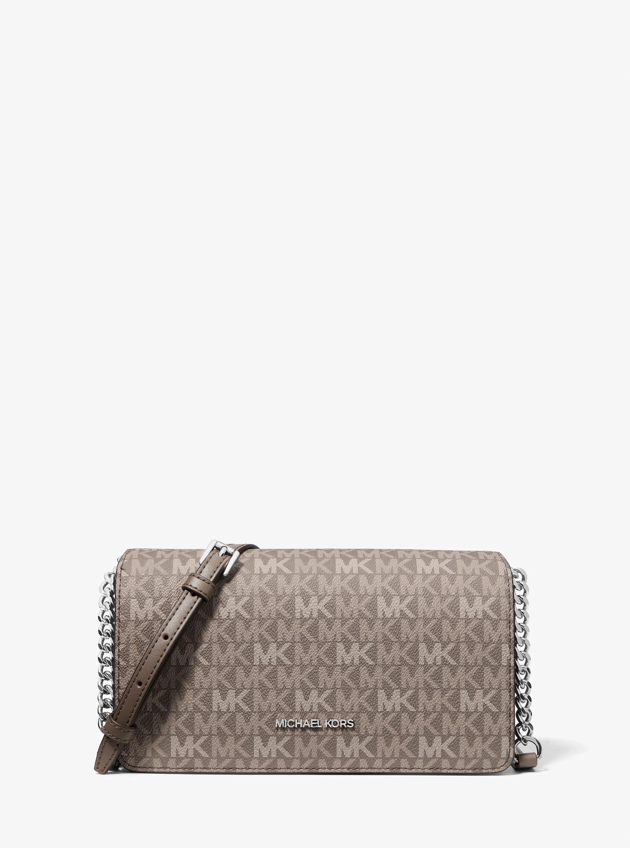 Jet Set Travel Medium Signature Logo Crossbody Bag in MUSHROOM | Michael Kors