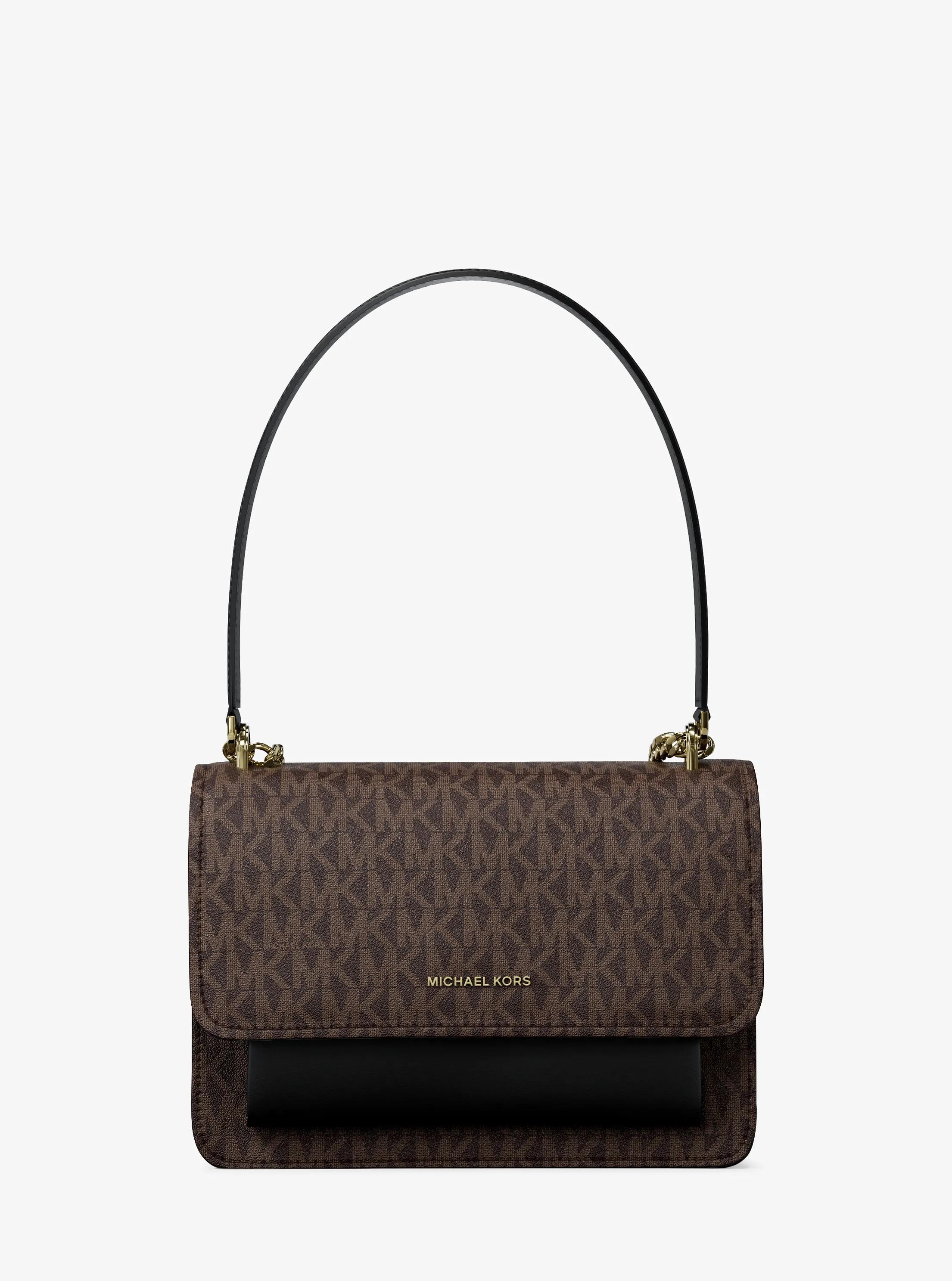 Claire Small Signature Logo Crossbody Bag in BROWN/BLK | Michael Kors