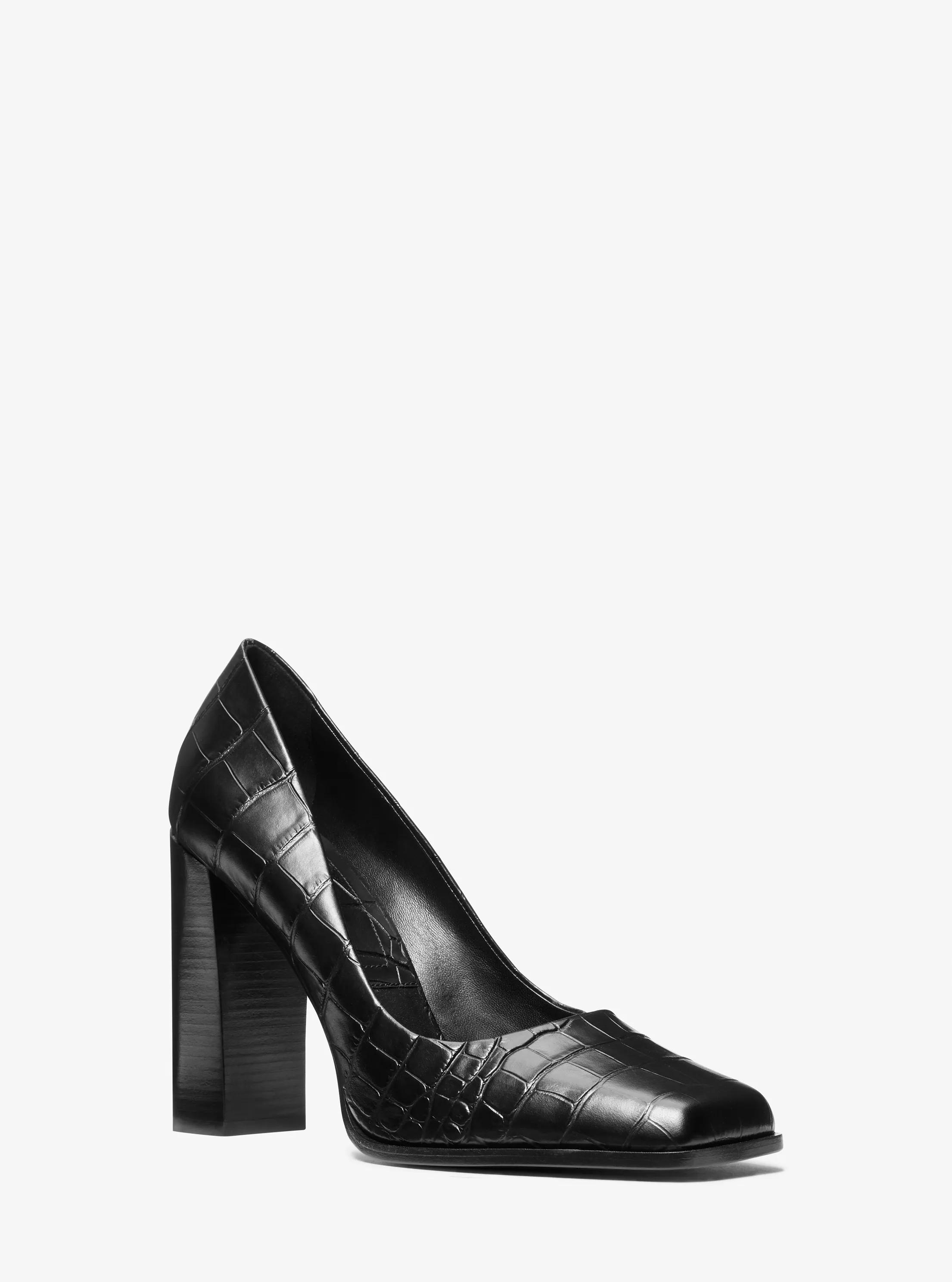 Jeanne Crocodile Embossed Leather Pump