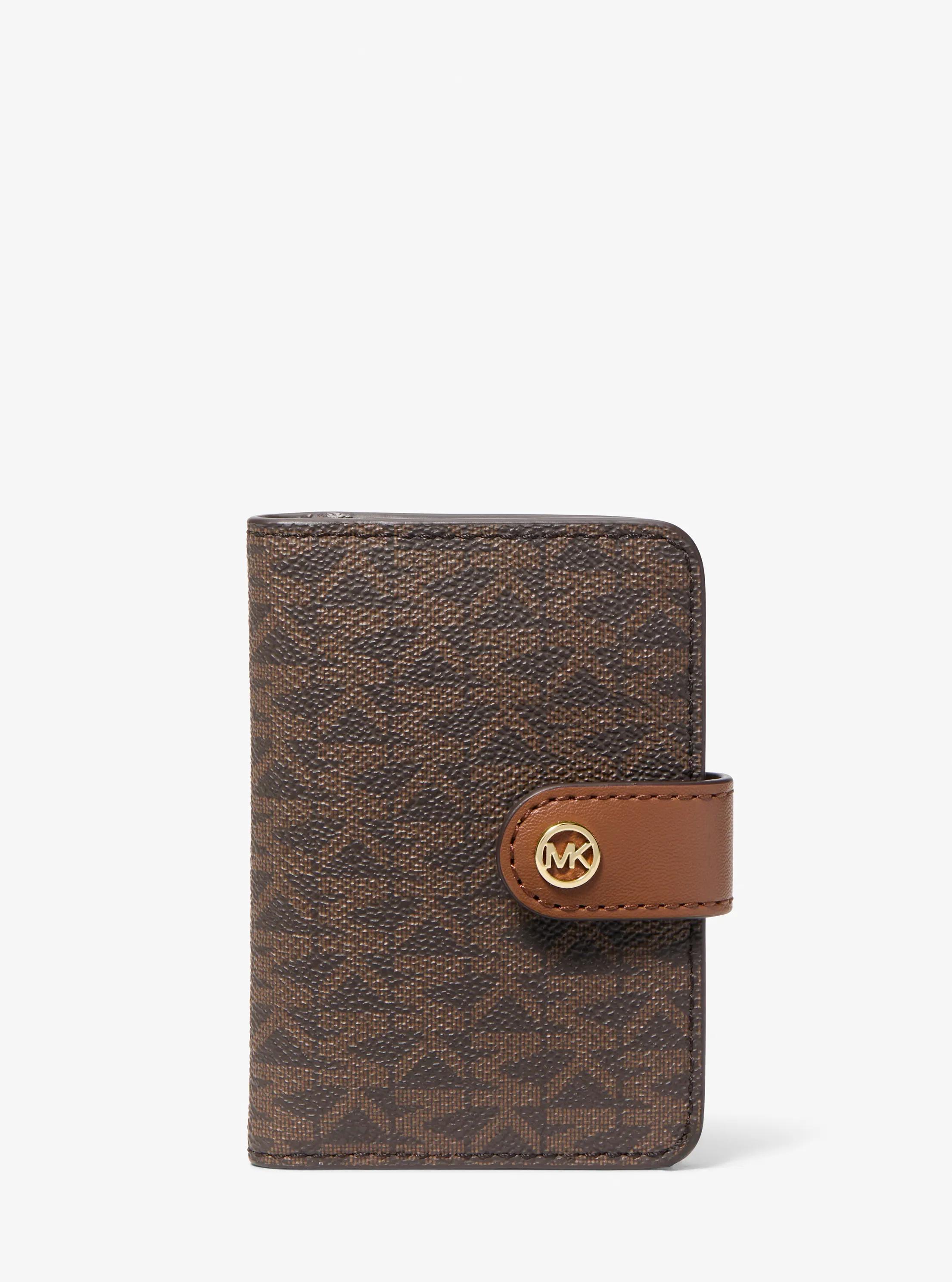 Jet Set Travel Small Signature Logo Billfold Wallet in BROWN | Michael Kors