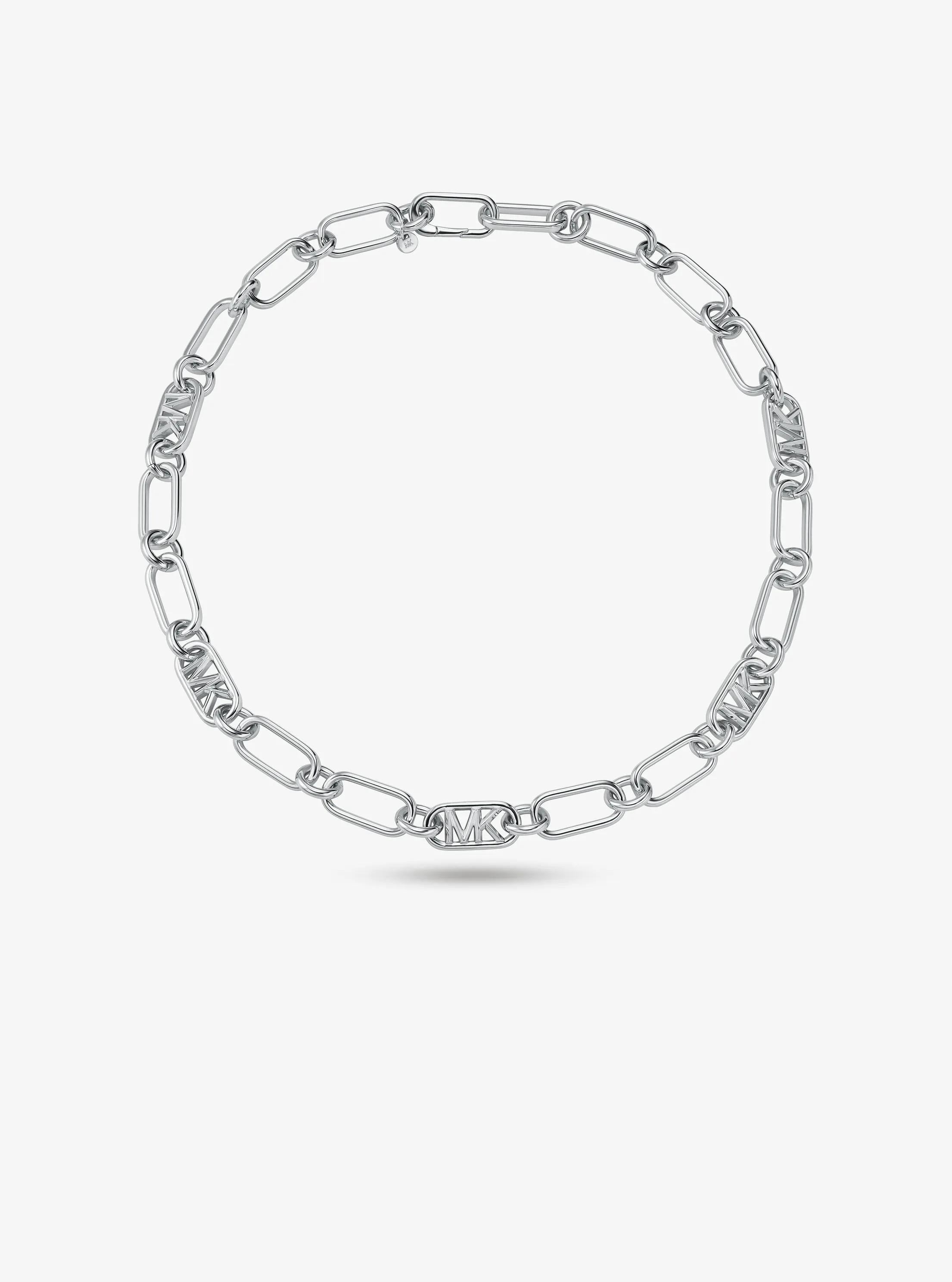 Precious Metal-Plated Brass Chain Link Necklace in SILVER | Michael Kors