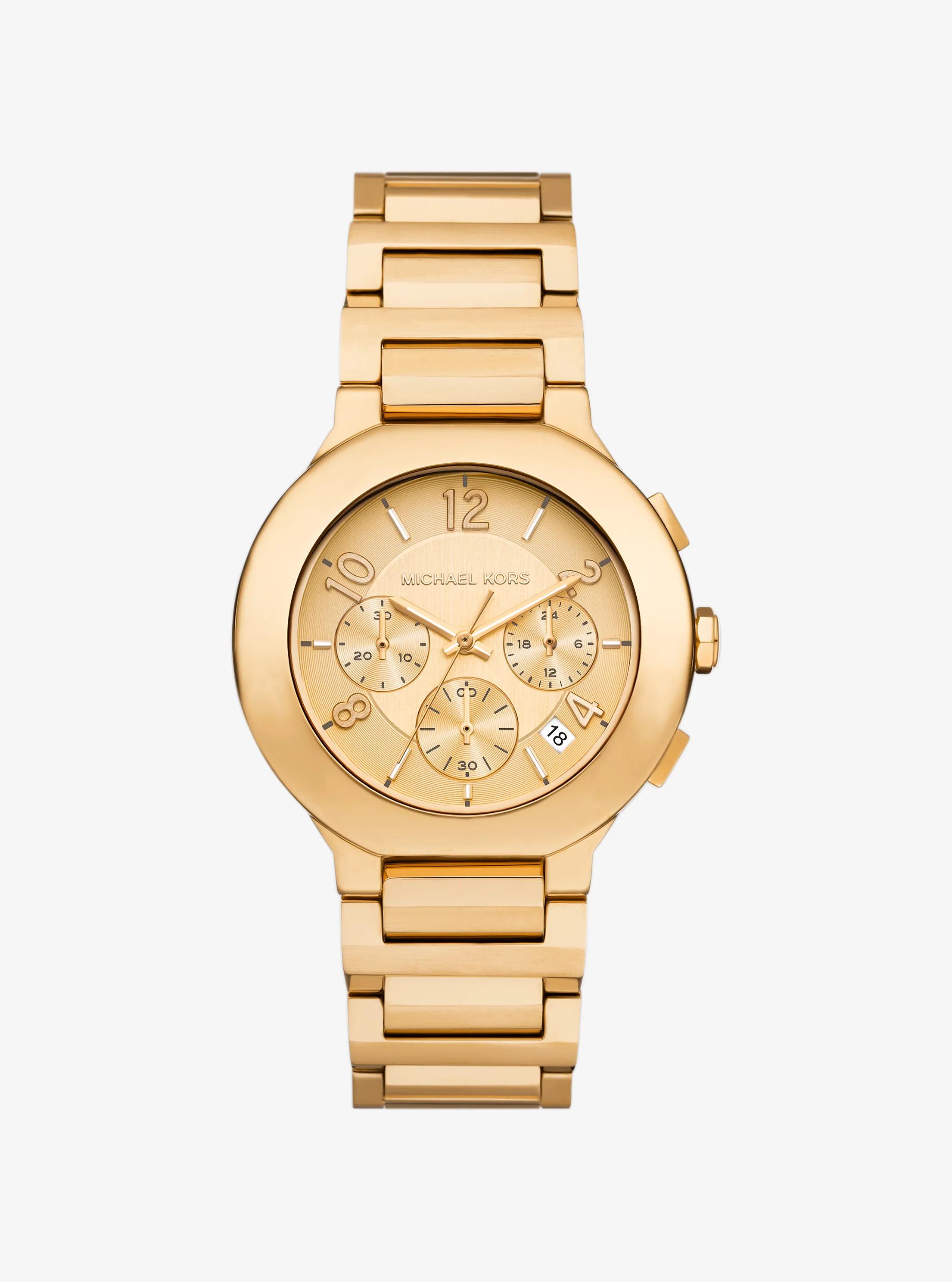 Oversized Gramercy Gold-Tone Watch in GOLD | Michael Kors