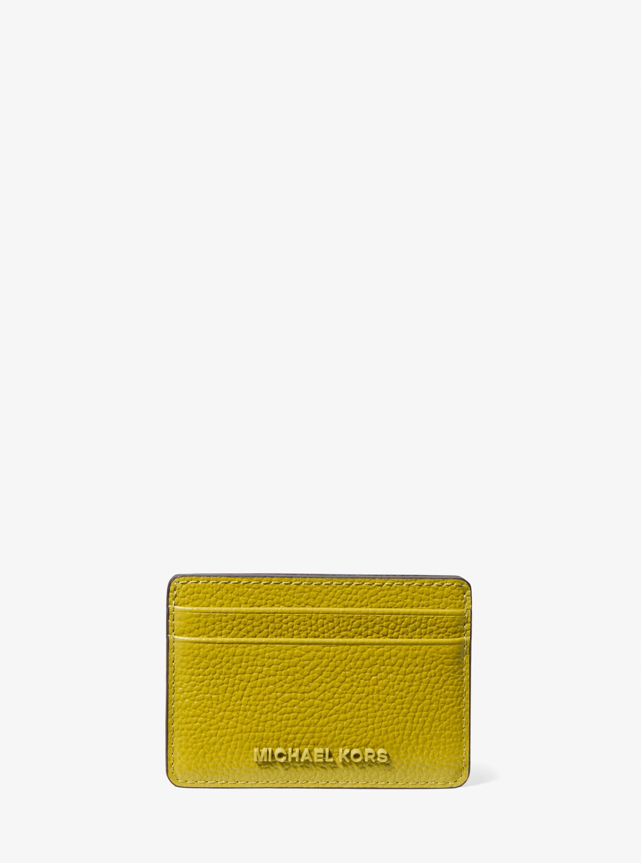 MK Porte-cartes Jet Set en cuir grainé - Vert - Michael Kors