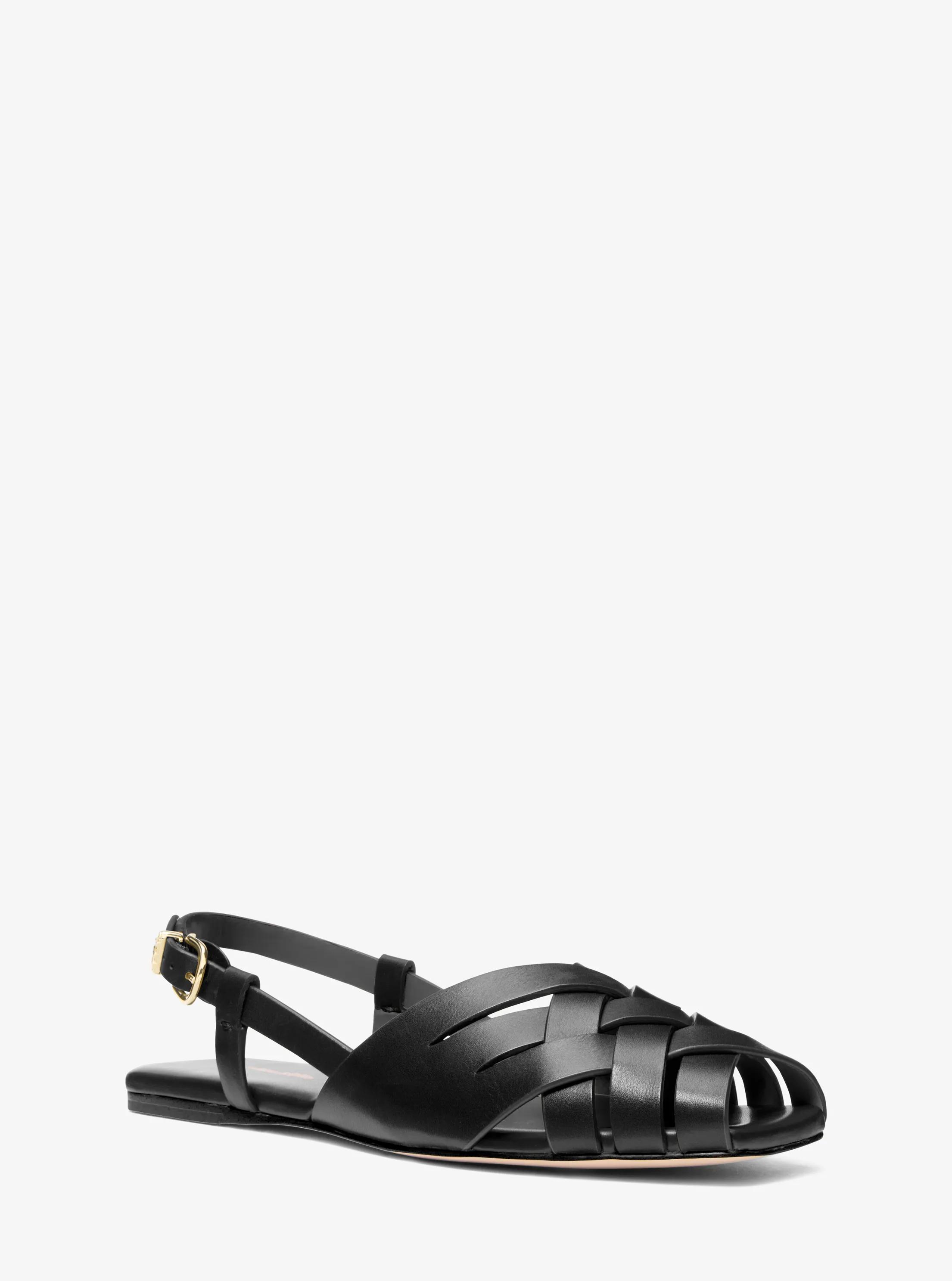 Sandale &agrave; bride arri&egrave;re Irene en cuir tiss&eacute; in NOIR | Michael Kors