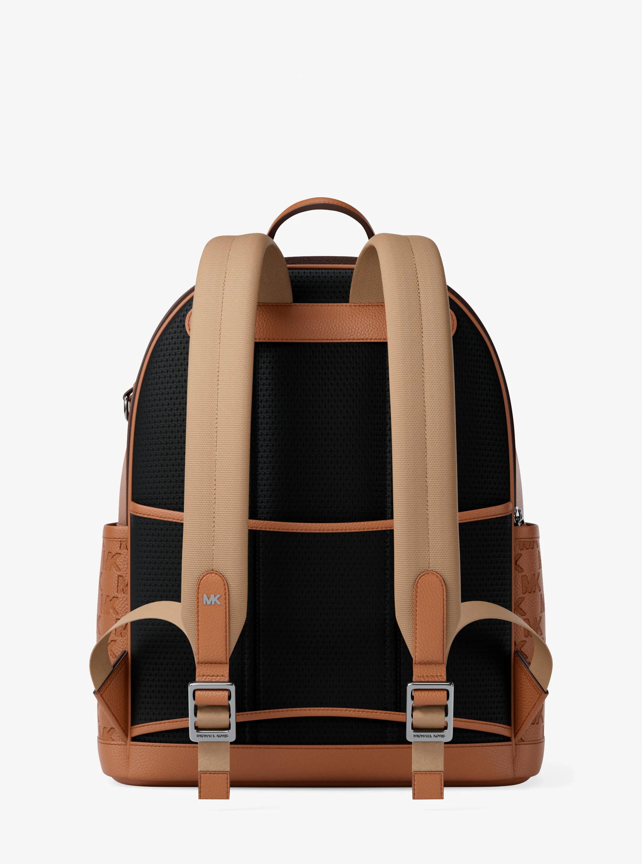 Jet Set Medium Logo Debossed Pebbled Leather Backpack