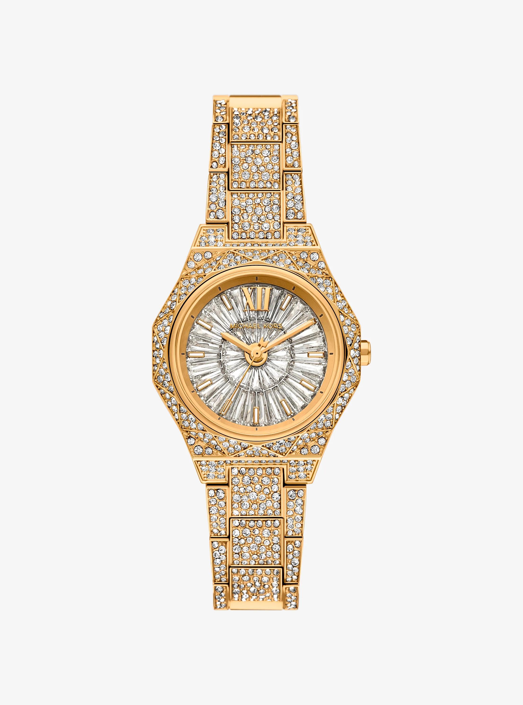 Montre Raquel miniature dor&eacute;e &agrave; pav&eacute; in OR | Michael Kors