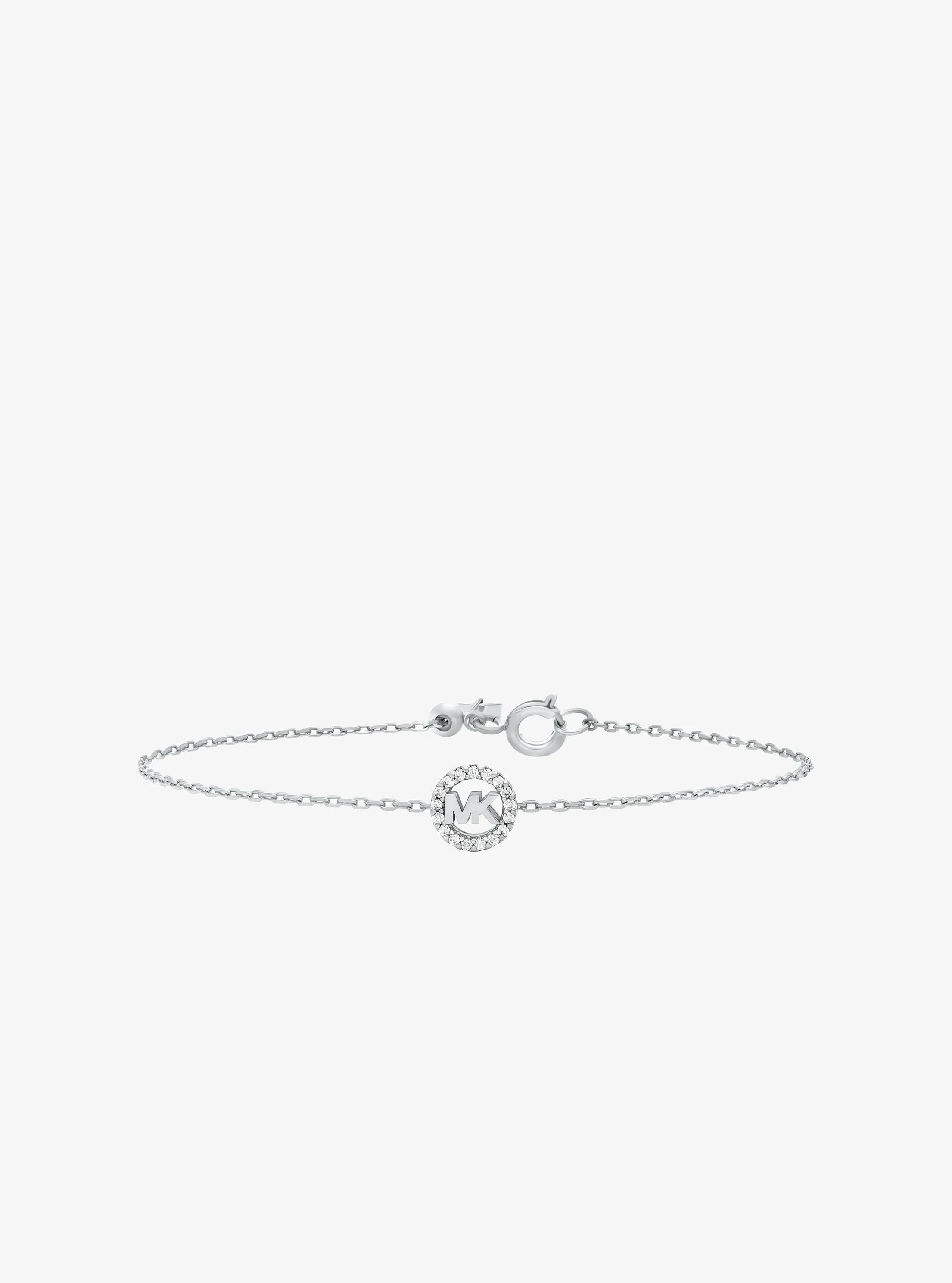 Pav&eacute; Logo Charm Bracelet in SILVER | Michael Kors