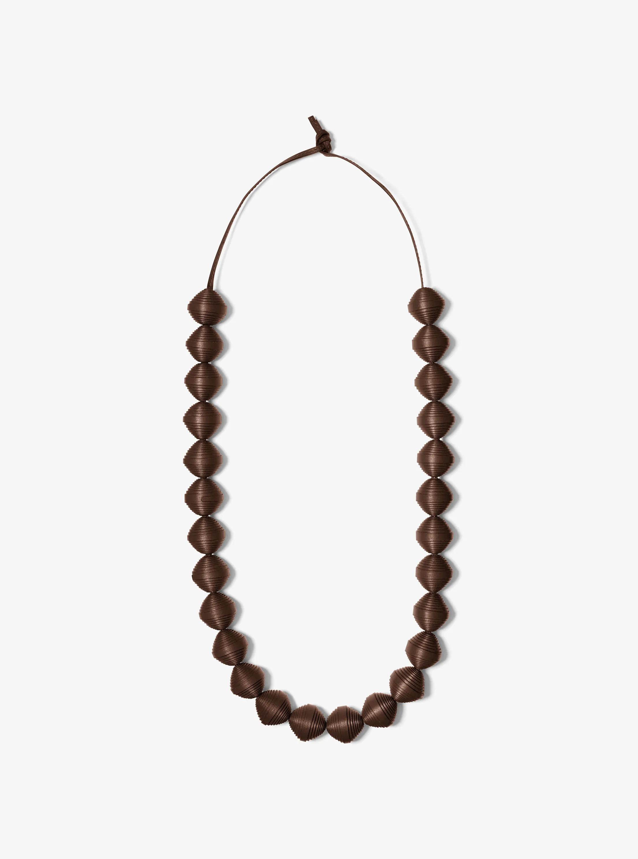 Leather Beads Necklace in ESPRESSO | Michael Kors