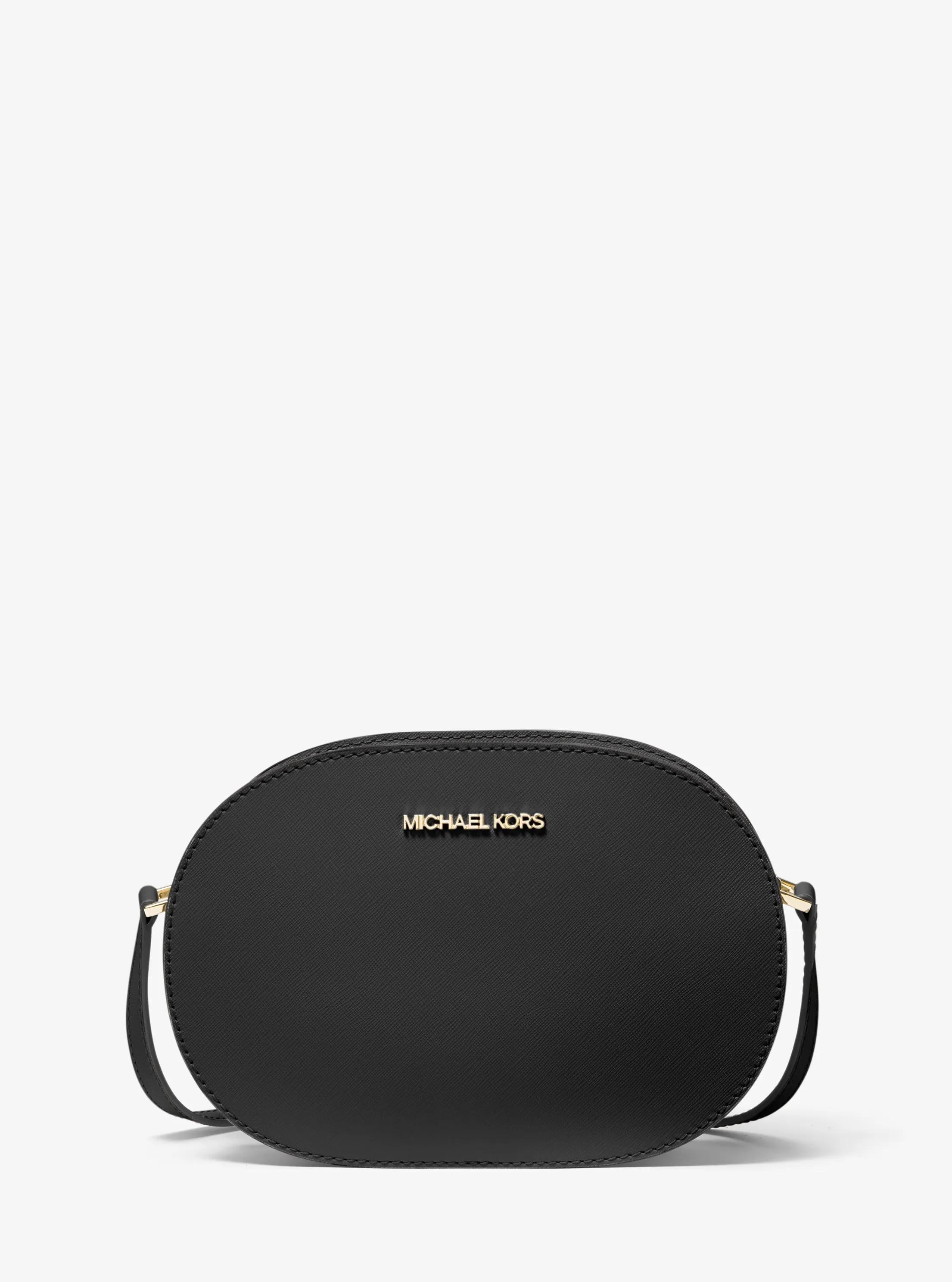 Sac &agrave; bandouli&egrave;re Jet Set Travel de taille moyenne en cuir Saffiano in NOIR | Michael Kors