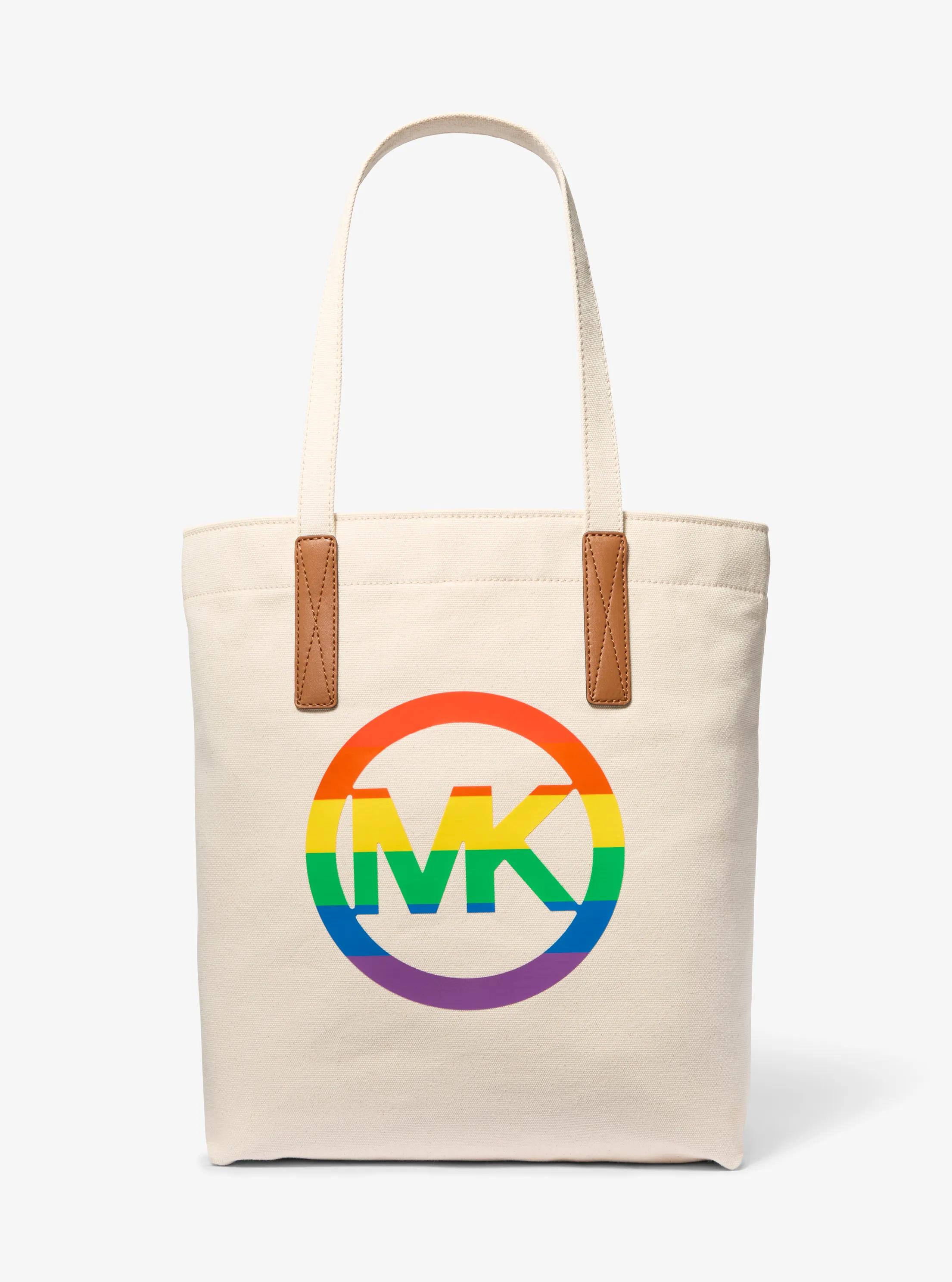PRIDE Rainbow Logo Cotton Tote Bag in NATURAL | Michael Kors