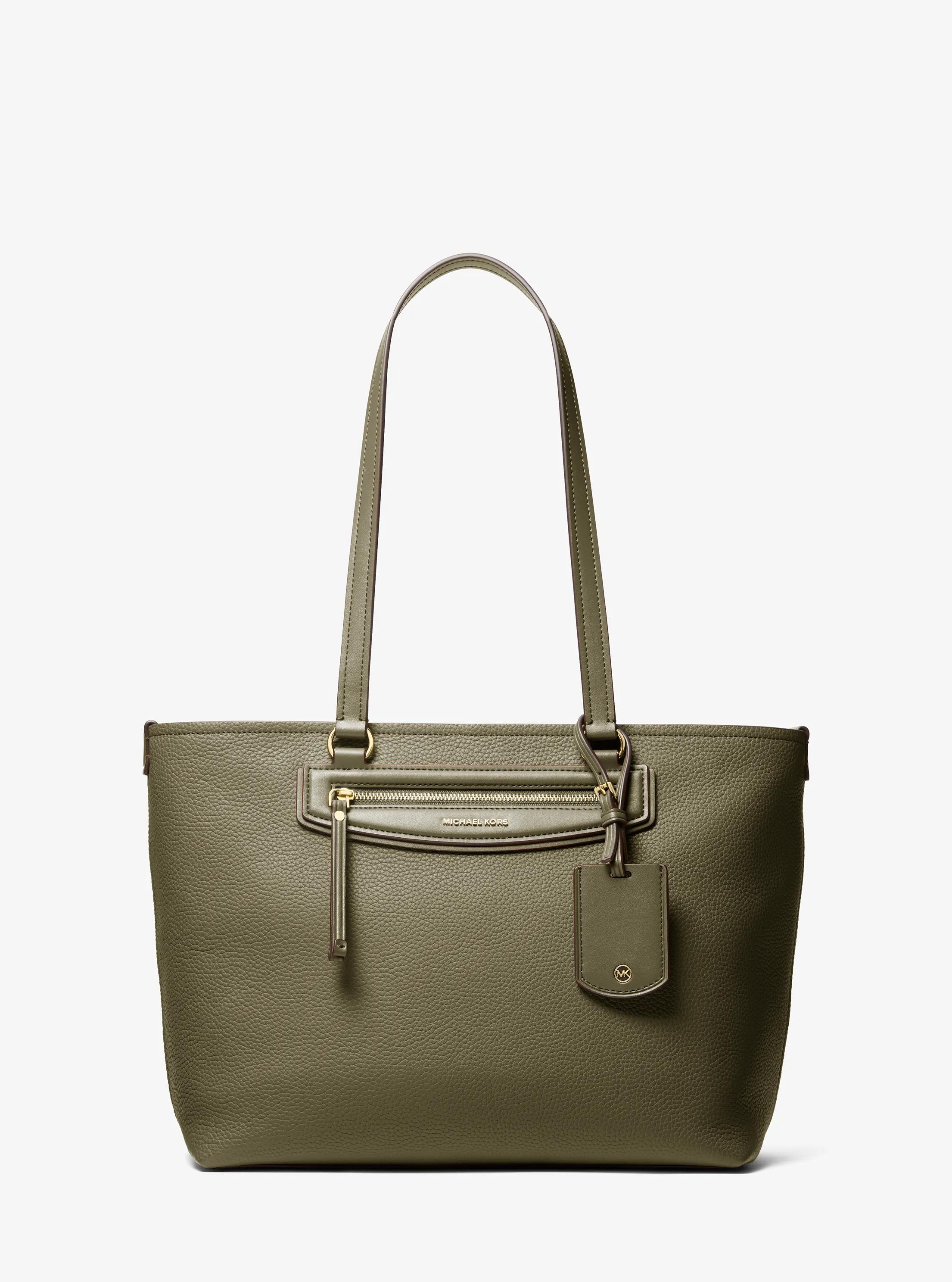 Jet Set Travel Medium Pebbled Leather Tote Bag in LODEN | Michael Kors