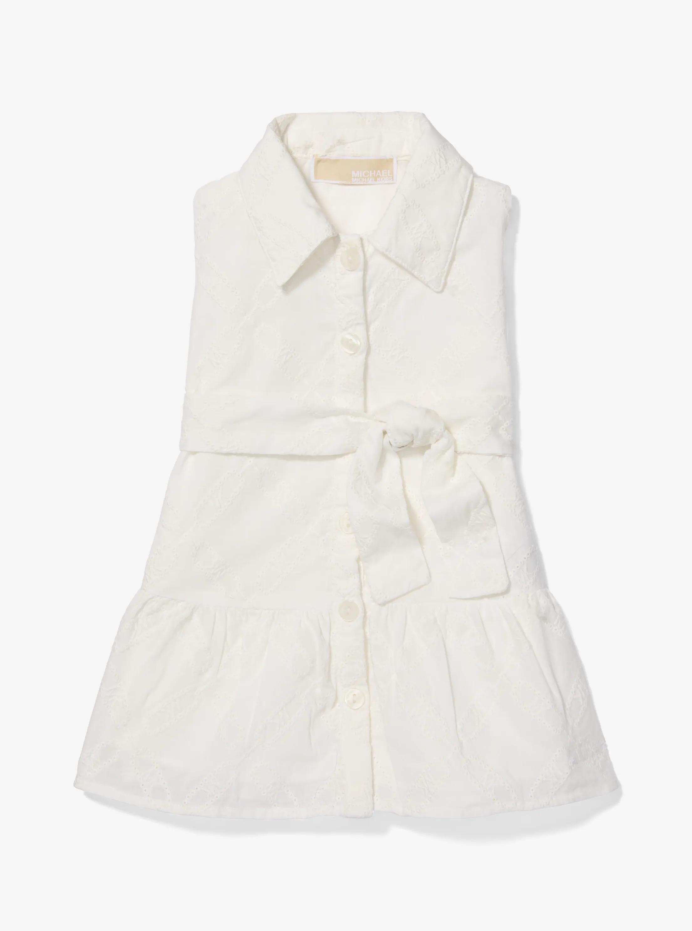Cotton Belted Polo Baby Dress in WHITE | Michael Kors