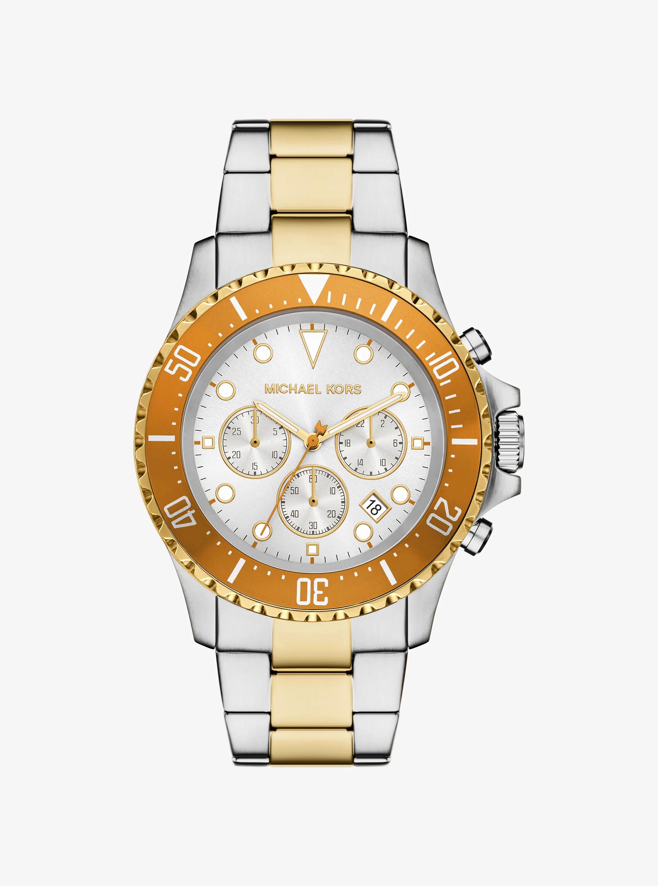 Oversized Everest Two-Tone Watch in POP ORANGE - Sale | Michael