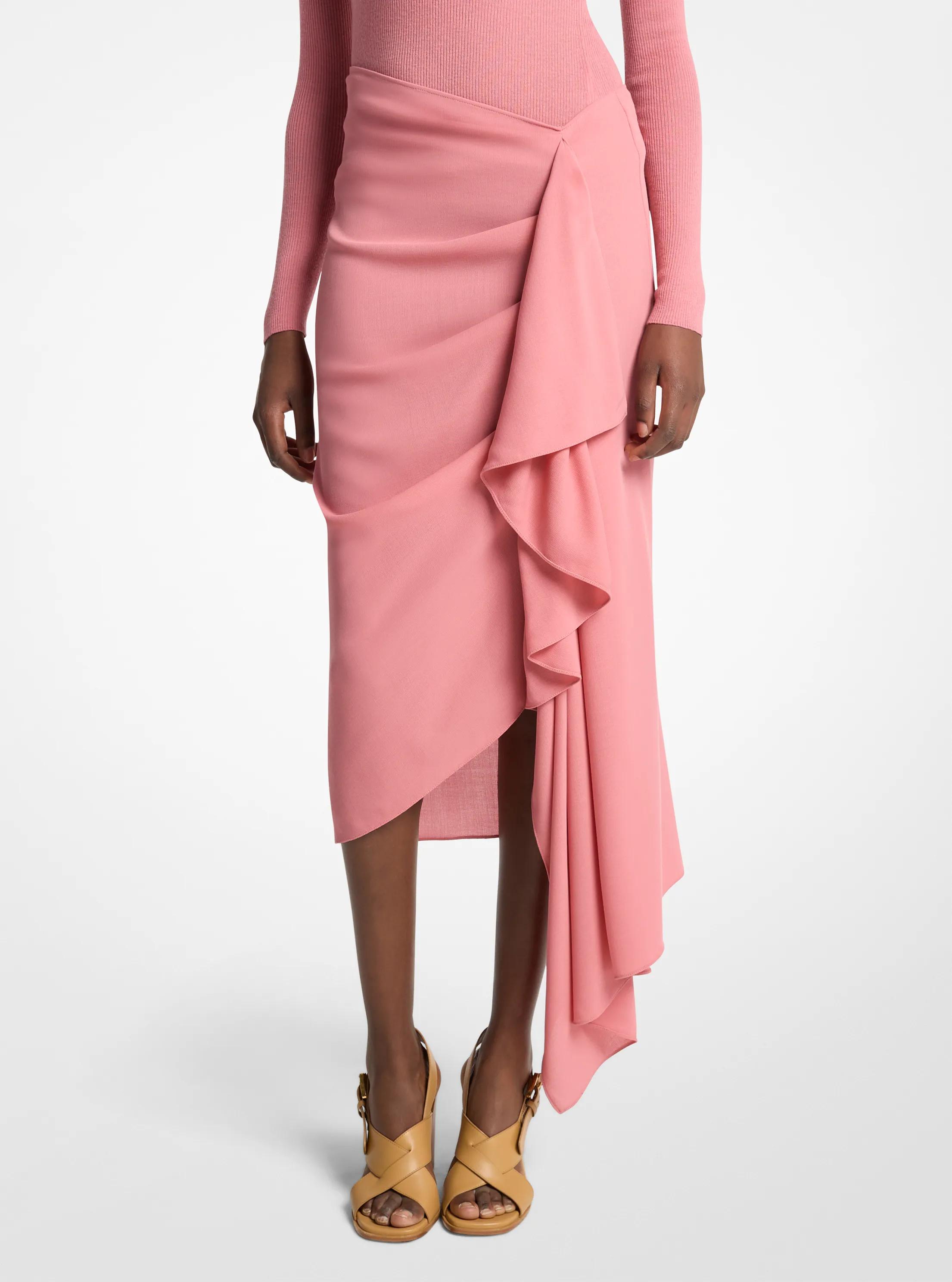 Wool Crepe Cascade Skirt 1590$