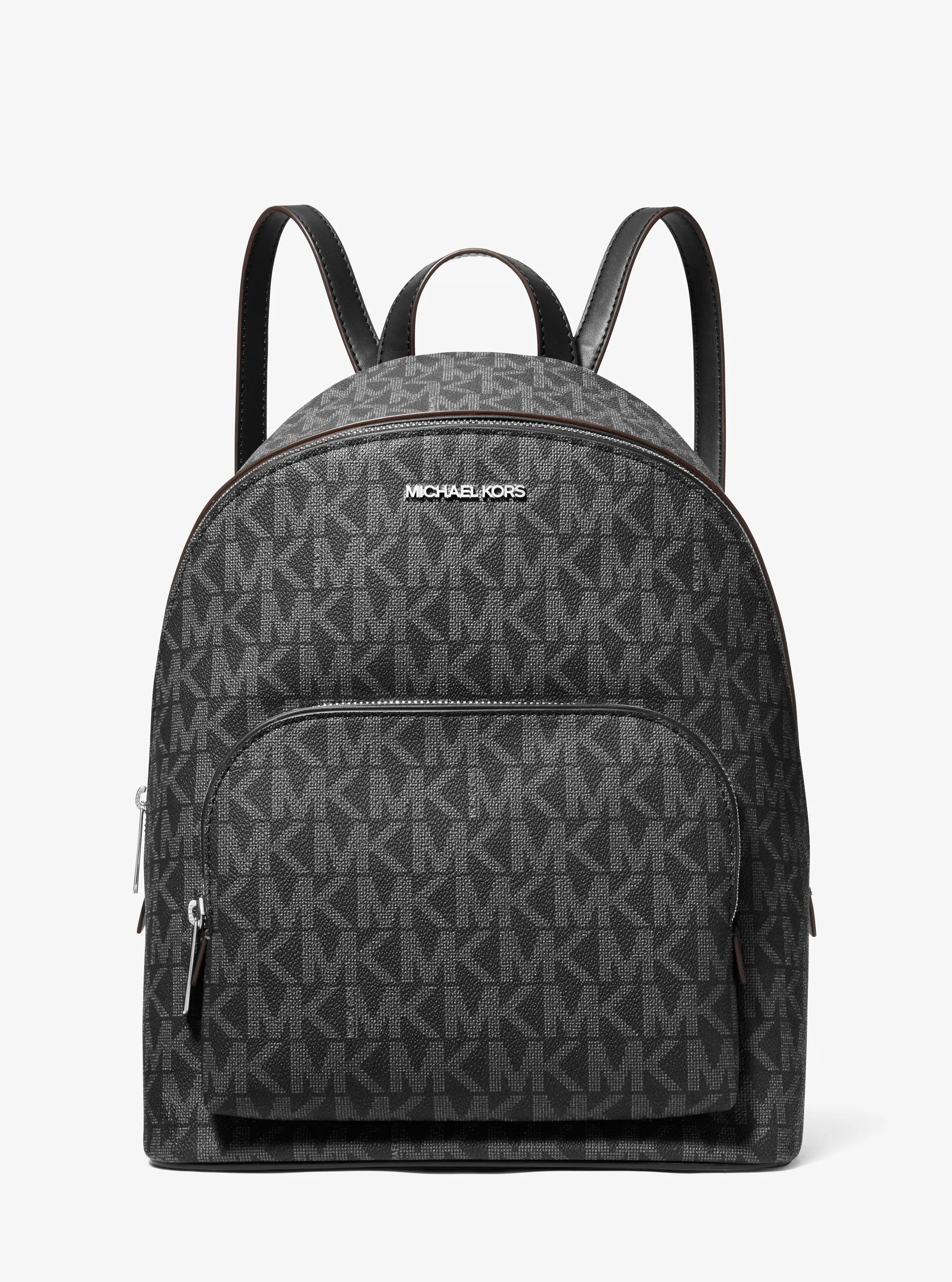 Connie Medium Signature Logo Backpack in BLACK | Michael Kors